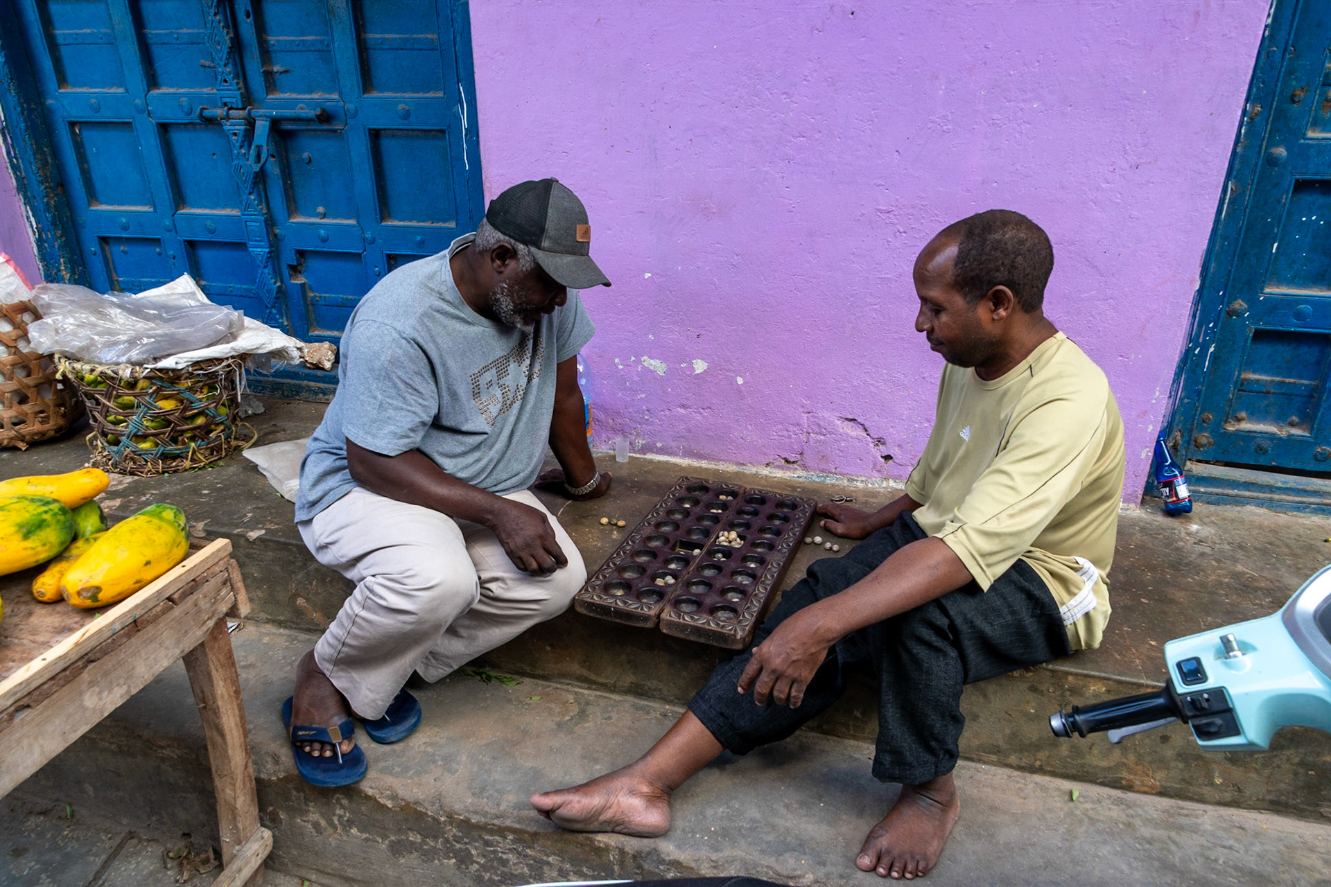 Playing Mancala, Stone Town, Zanzibar, Tanzania, 2023