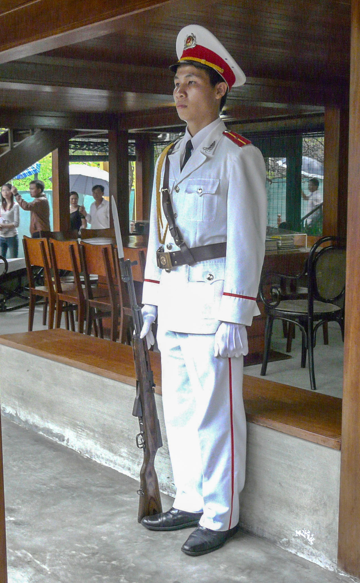 Sentry at Ho Chi Minh House, Hanoi, Vietnam