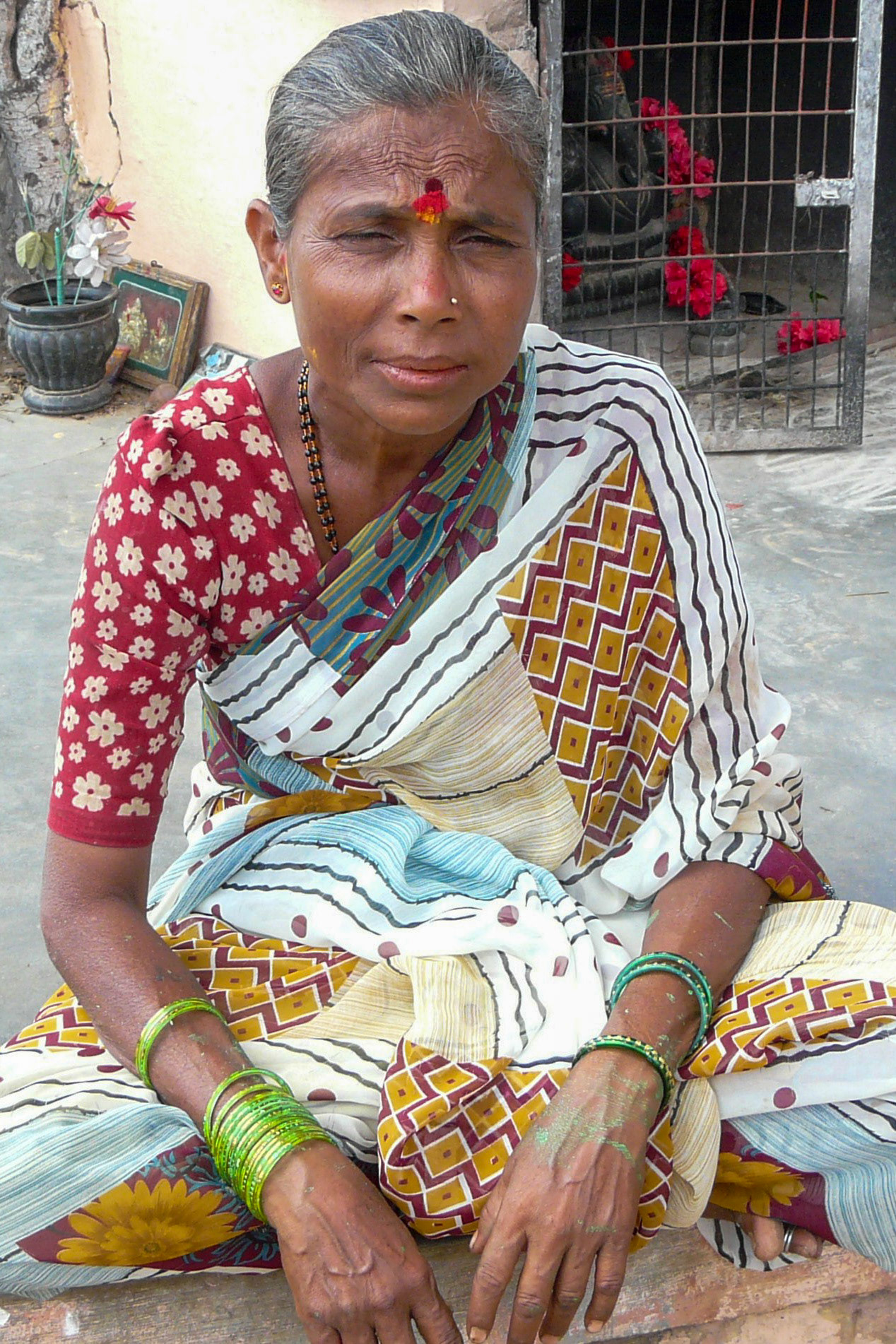 Elderly lady, Sravana  Belgola, India
