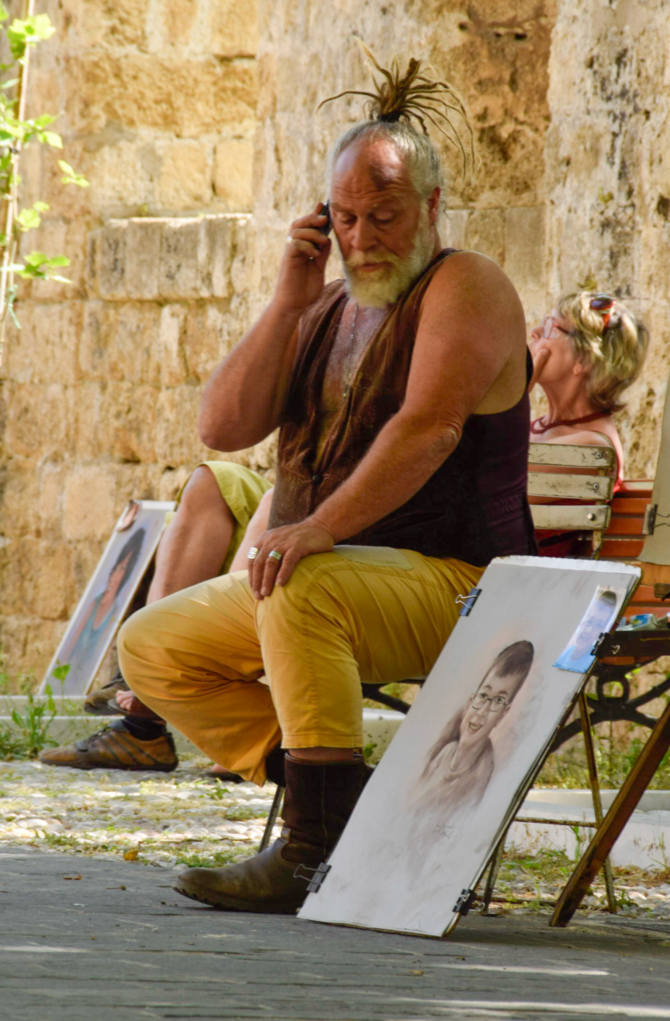 Street artist, Rhodes Town, Greece, 2015