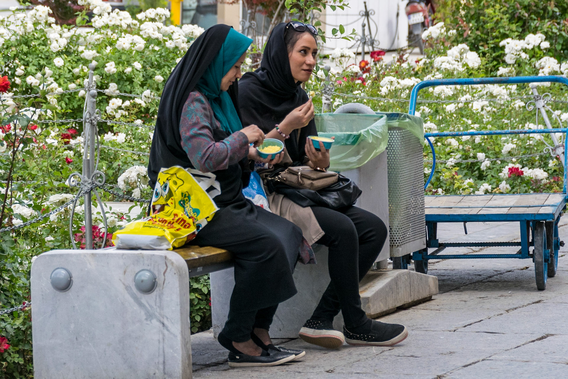 Enjoying ice-cream, Isfahan, Iran