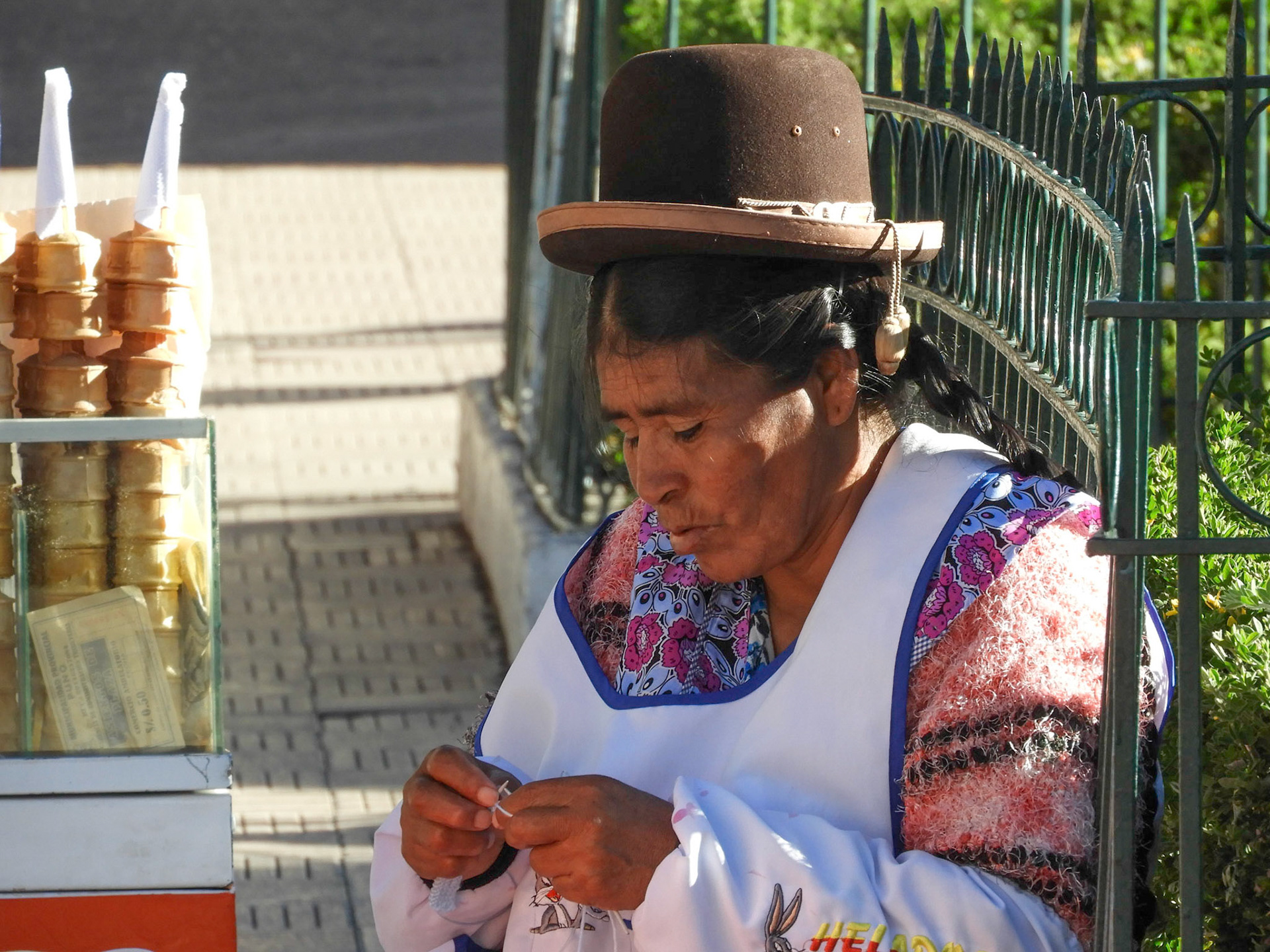 Ice-cream seller, Puno, Peru