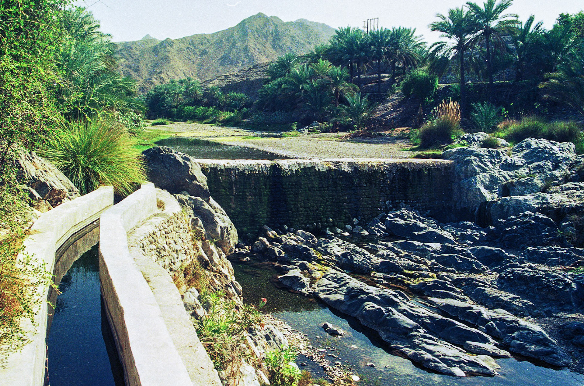 Dam and falaj, Wadi Hoqain