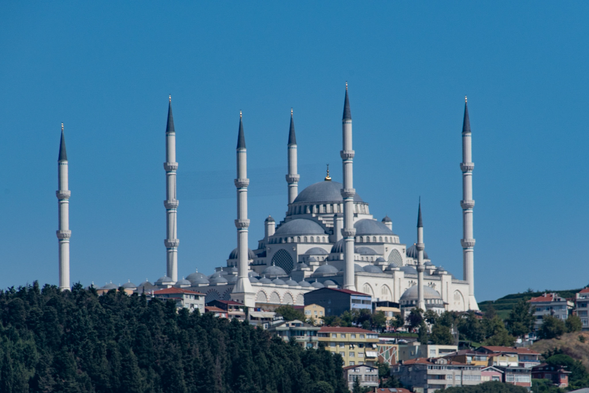 Camlica Mosque (C21st) from Bosphorous, Istanbul
