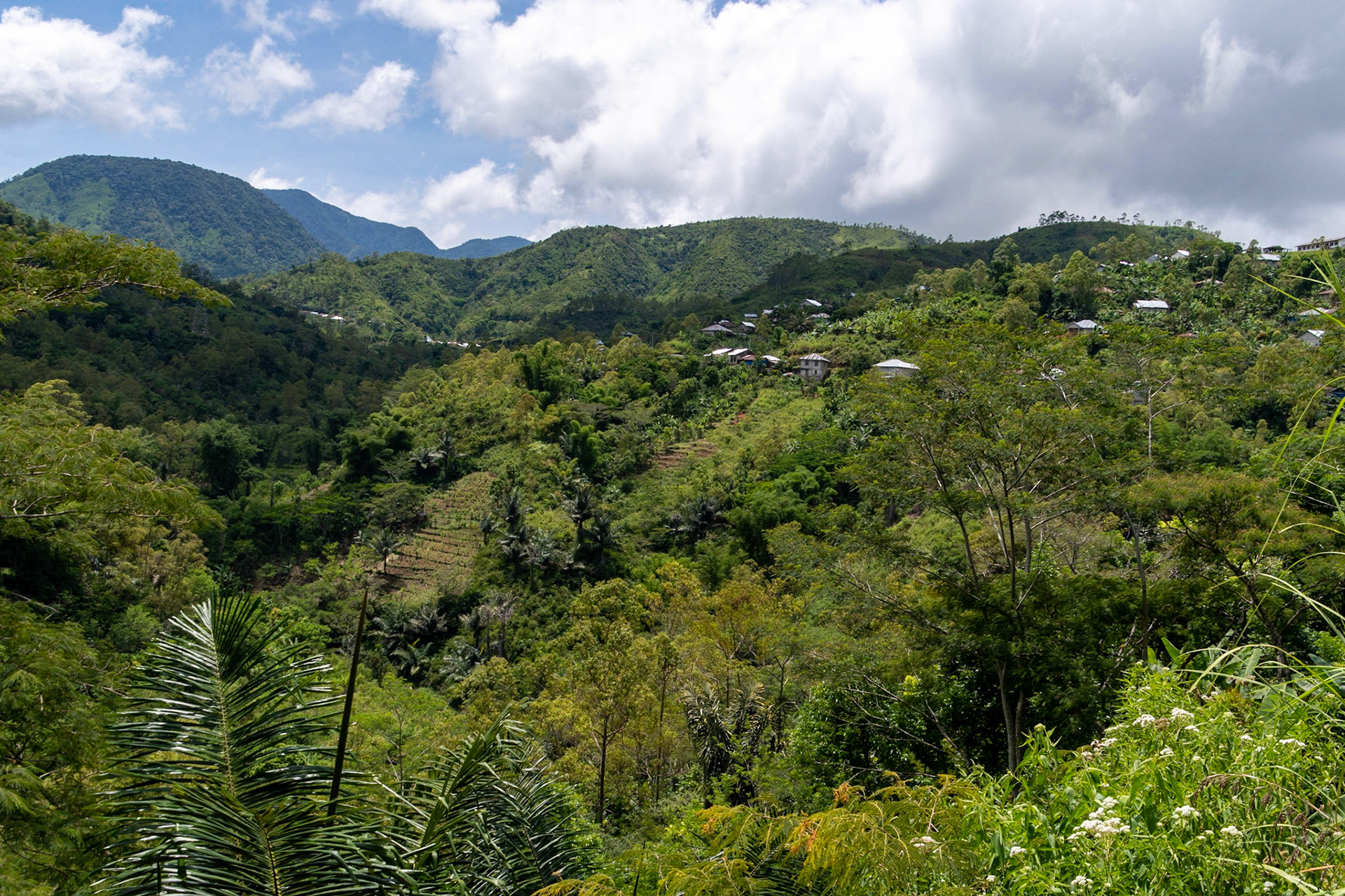 View over mountains, en route to Labuan Bajo