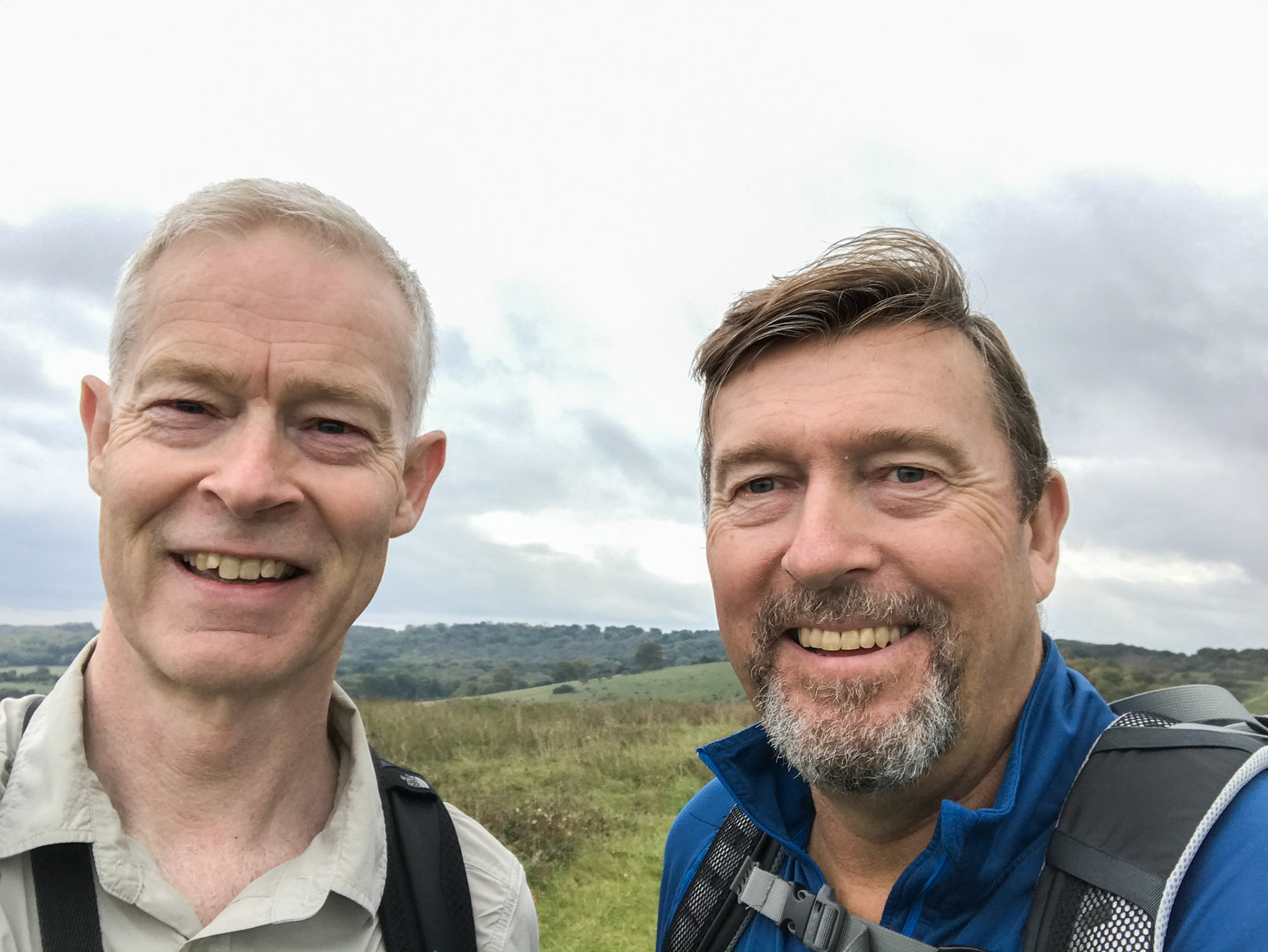 Ian and John selfie at finish, Beacon Hill, Ivinghoe