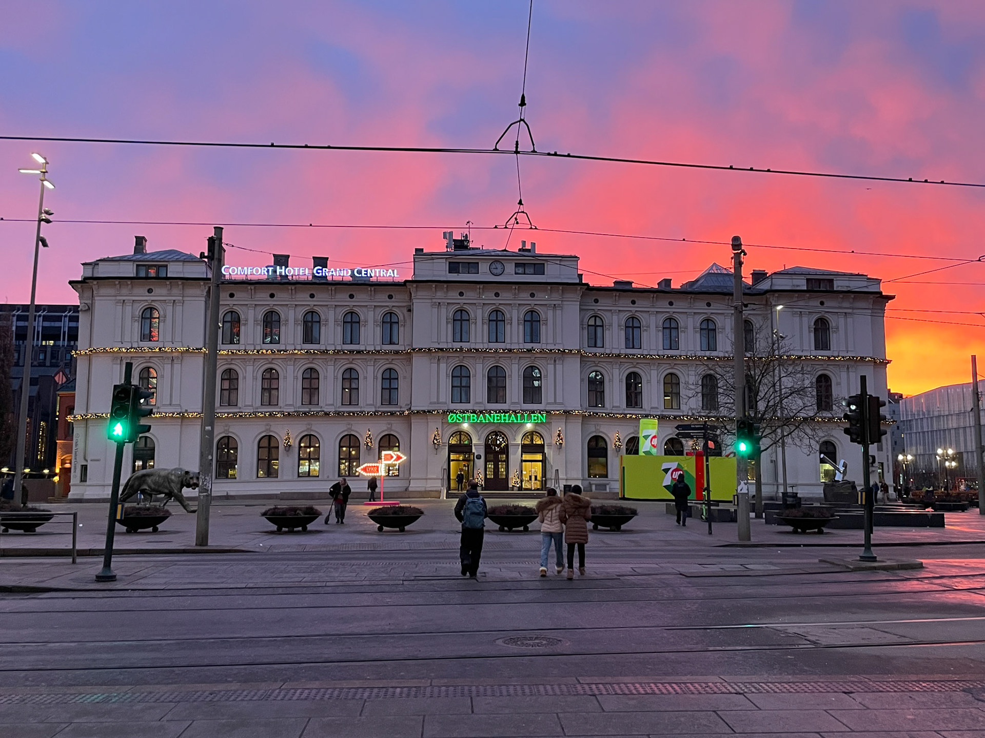 Dawn over Central Station, Oslo