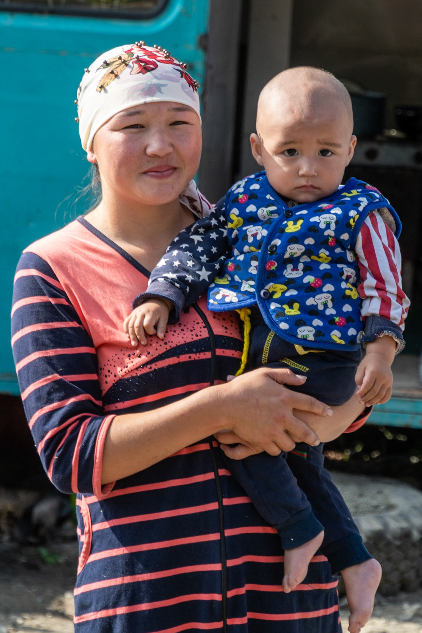 Mother and child, Chychkan, Kyrgyzstan, 2019
