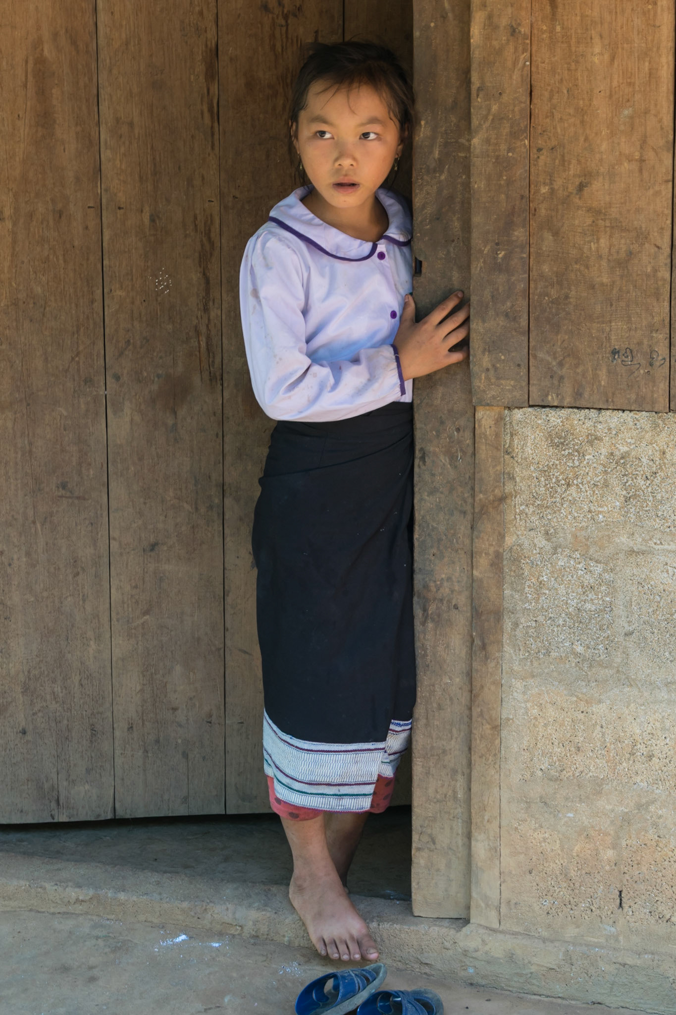 Young girl in Hmong village, en route to Nong Khiaw, Laos, 2015