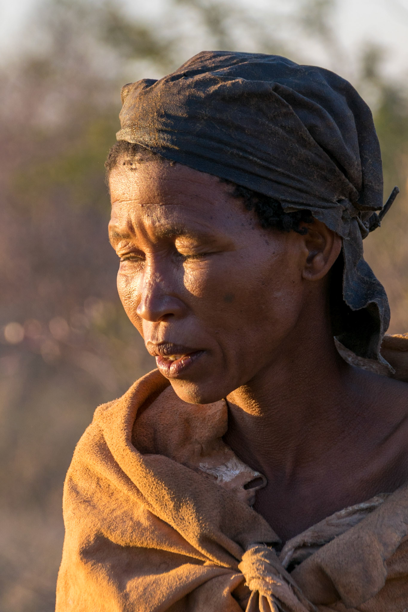 Lady from San ethnic group, Ghanzi, Botswana