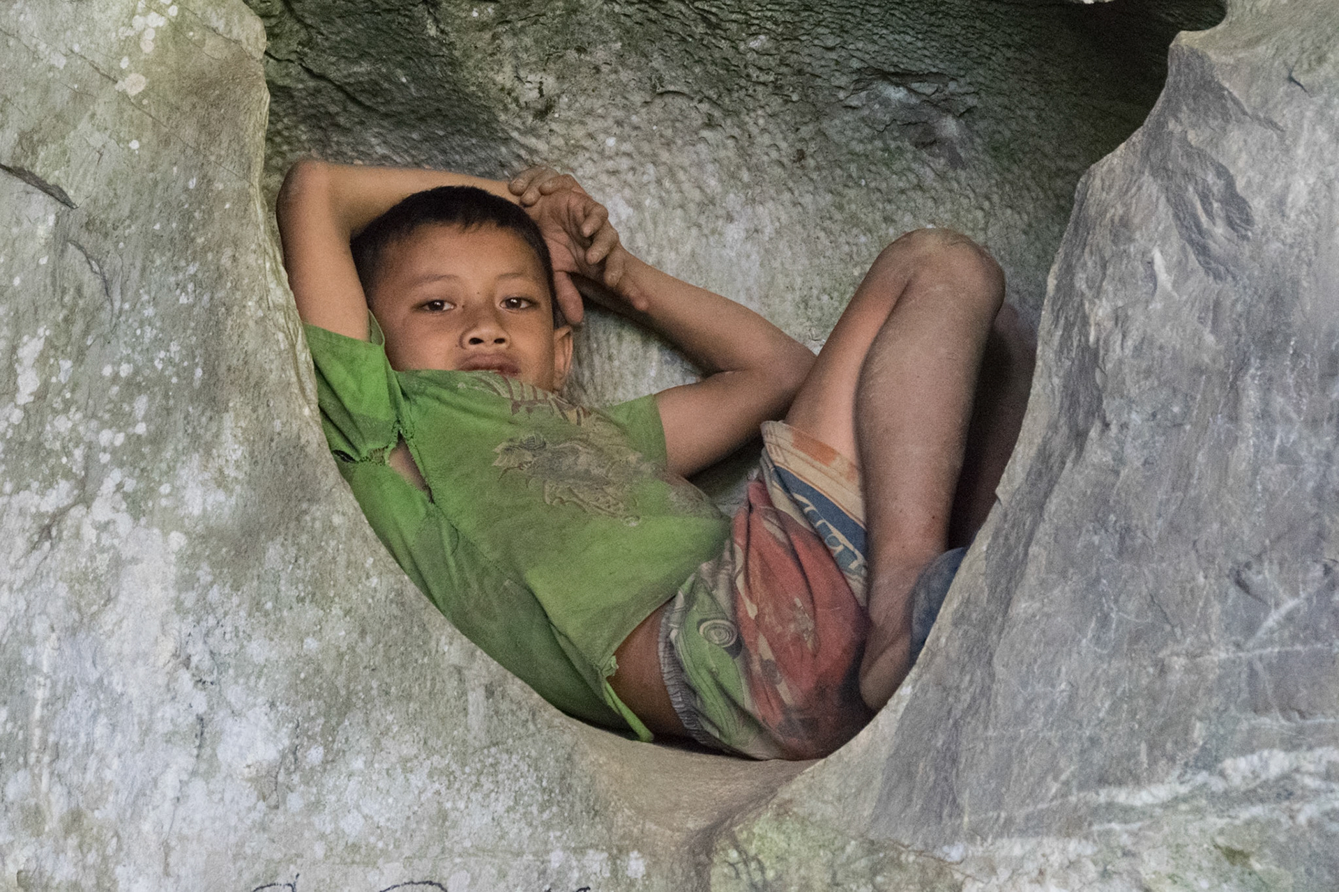 Young boy, Pha Tok Cave, Laos, 2015