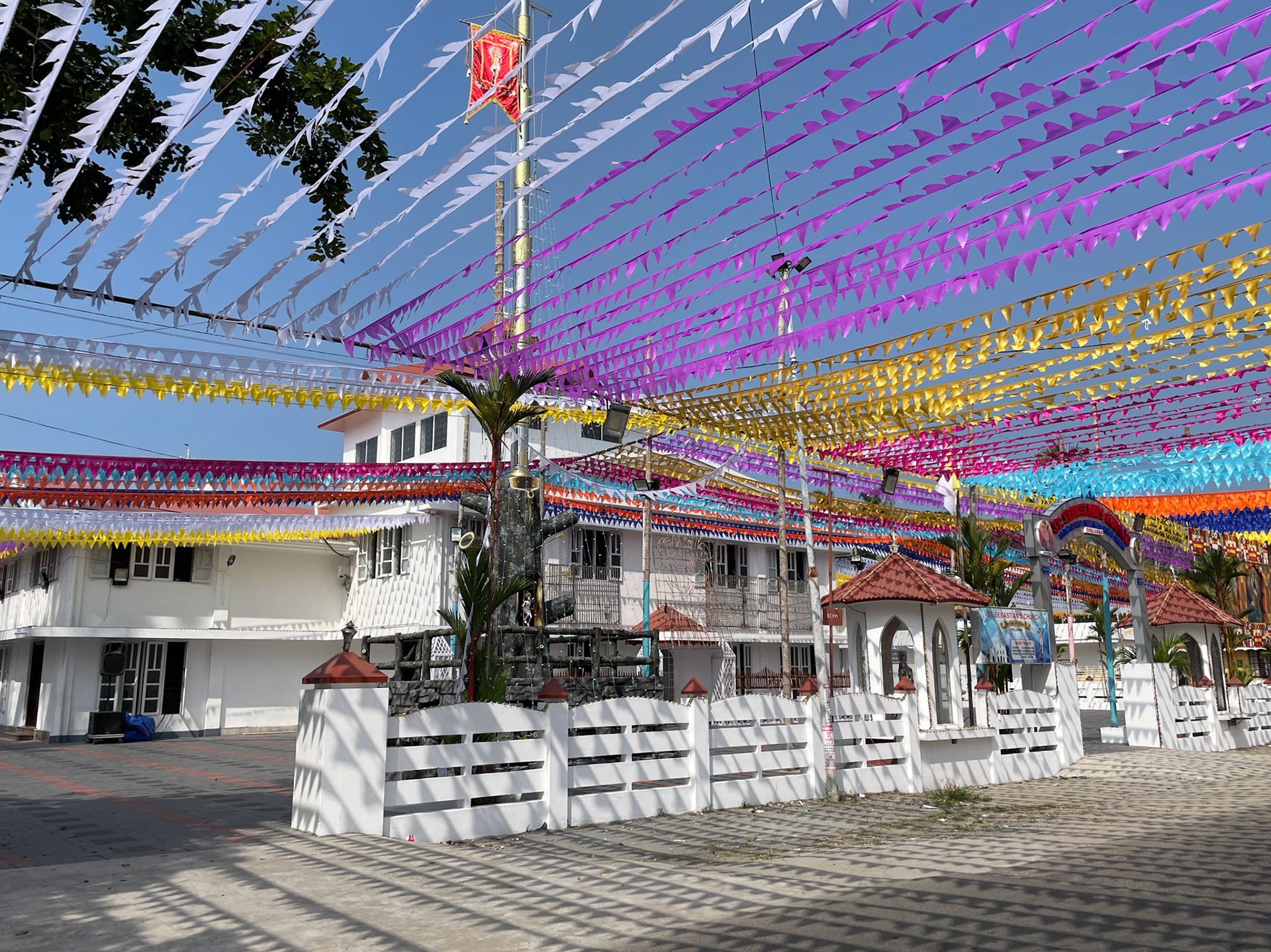 Decorated church, en route to Alleppey