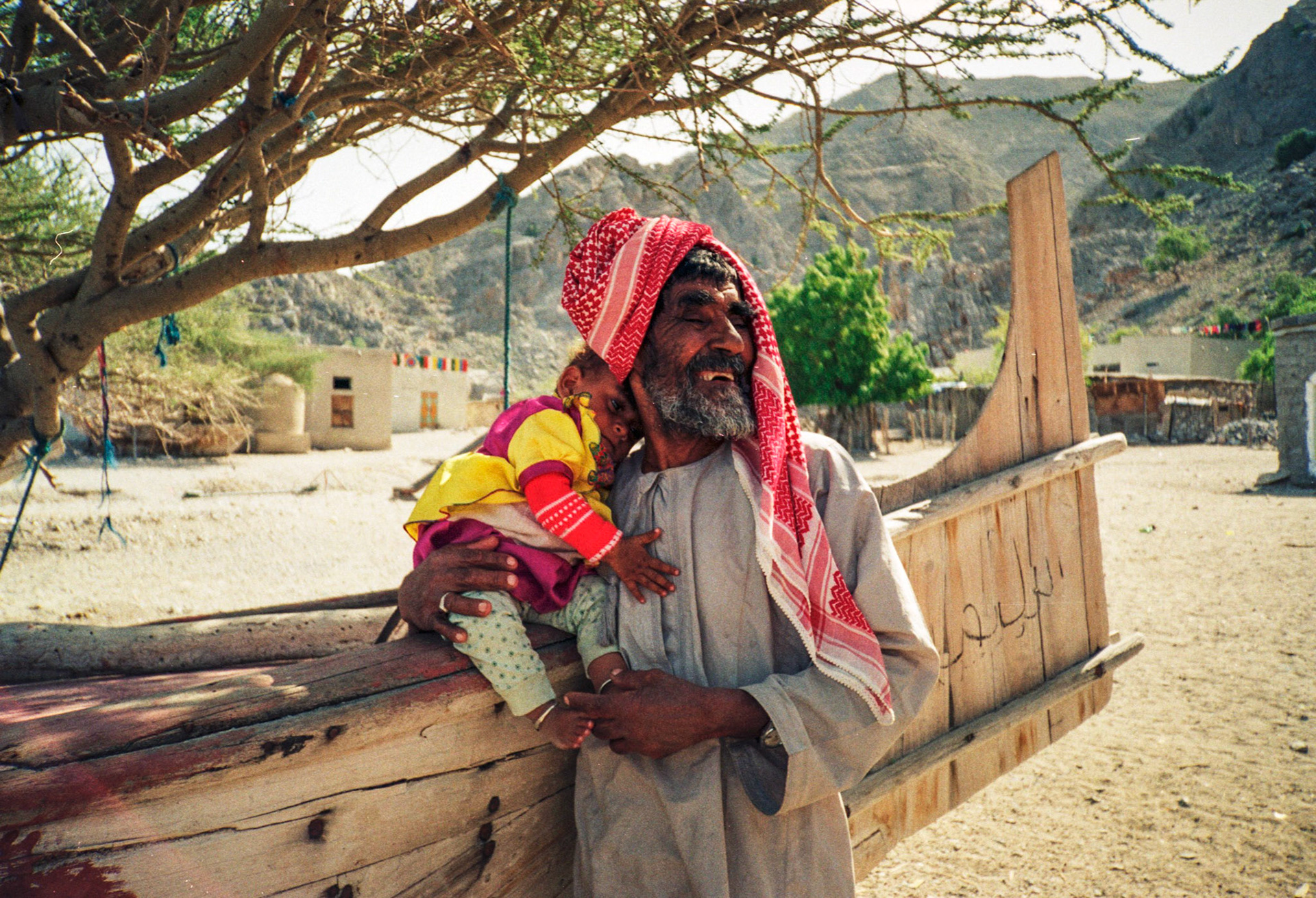 Old man with child, Musandam