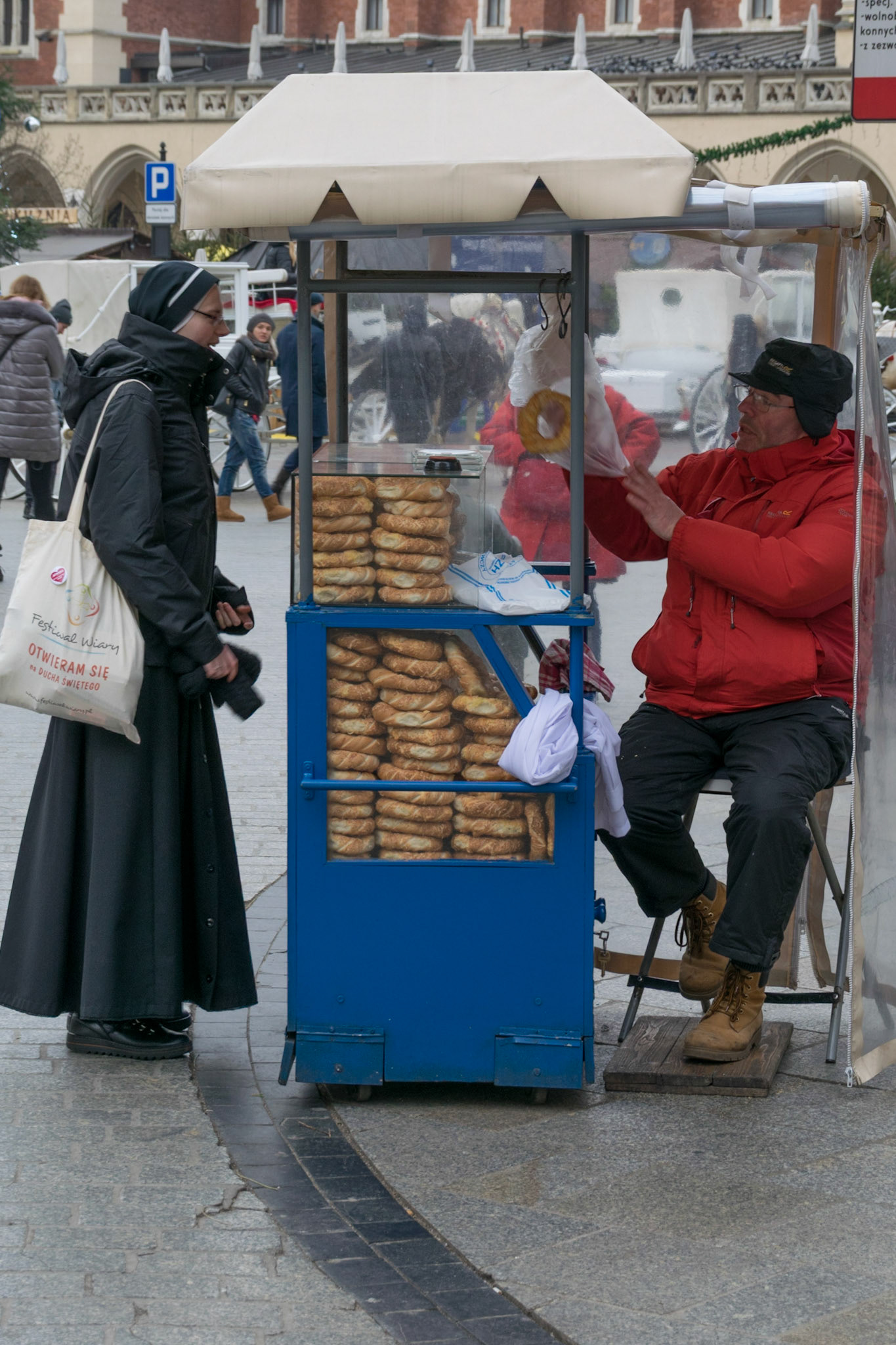 Bread seller, Krakow, Poland