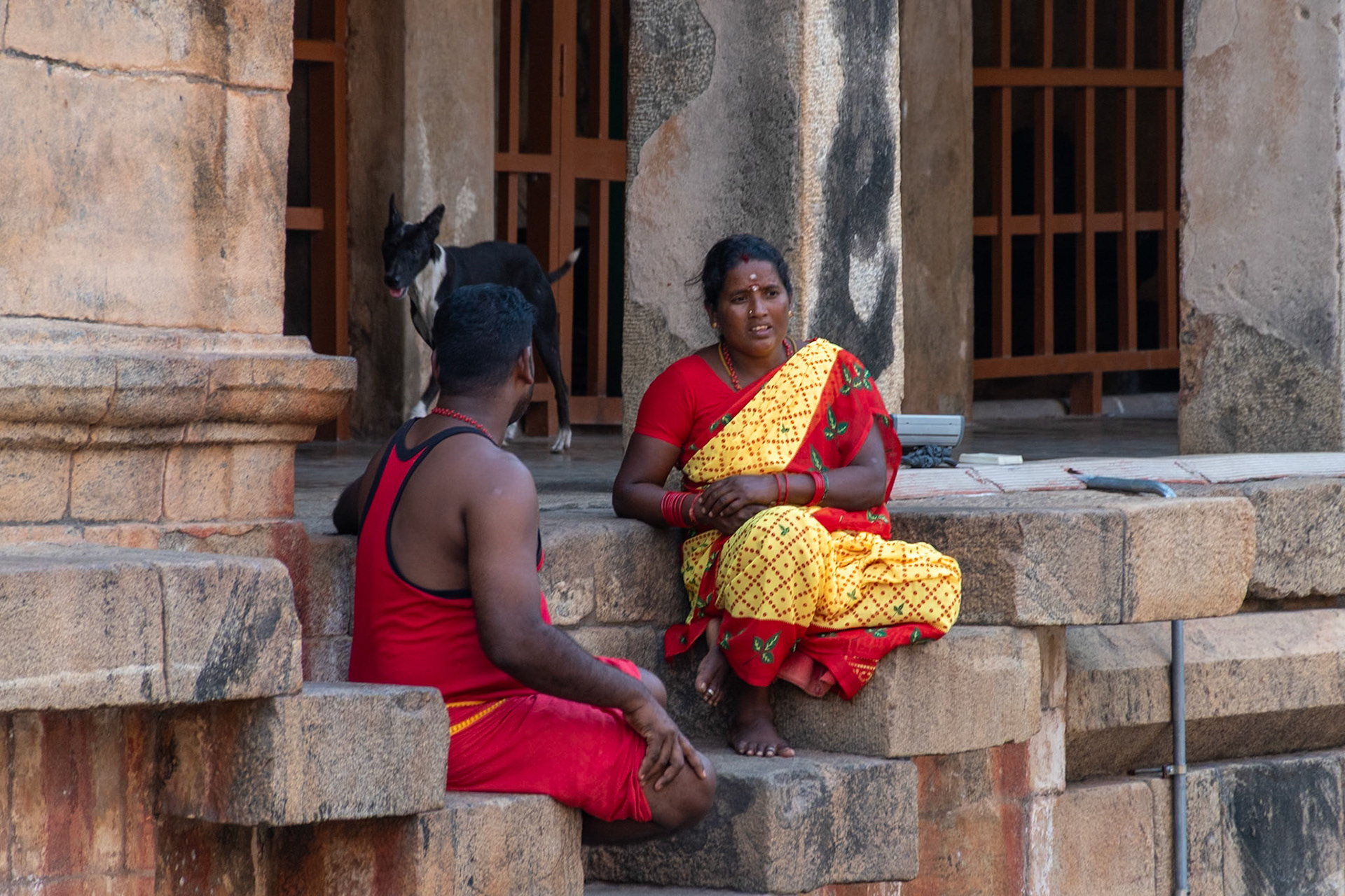 Pilgrims, Brihadishwara Temple, Thanjavur, India, 2024