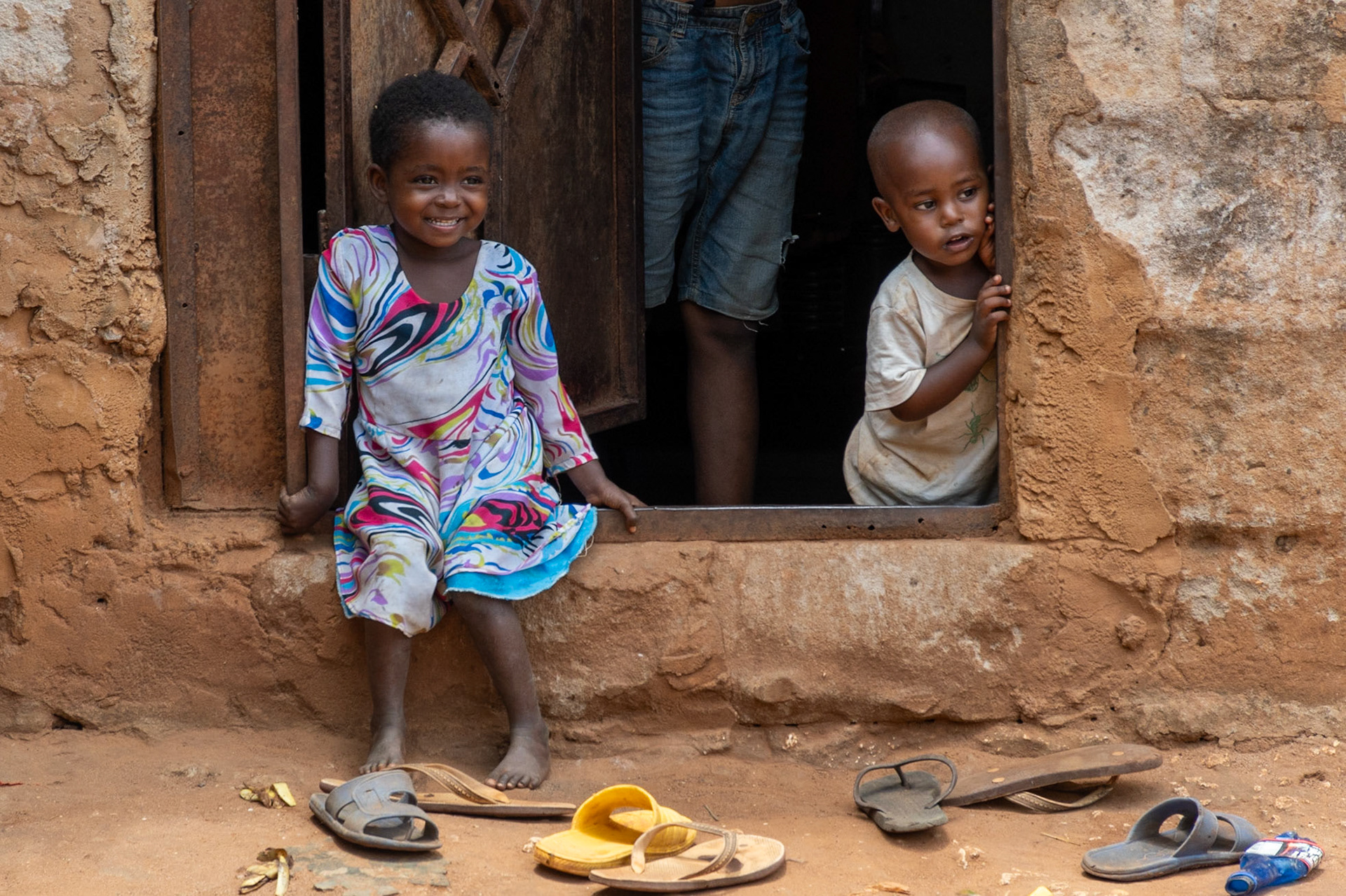 Young girl and boy, Kizimbani, Zanzibar, Tanzania, 2023