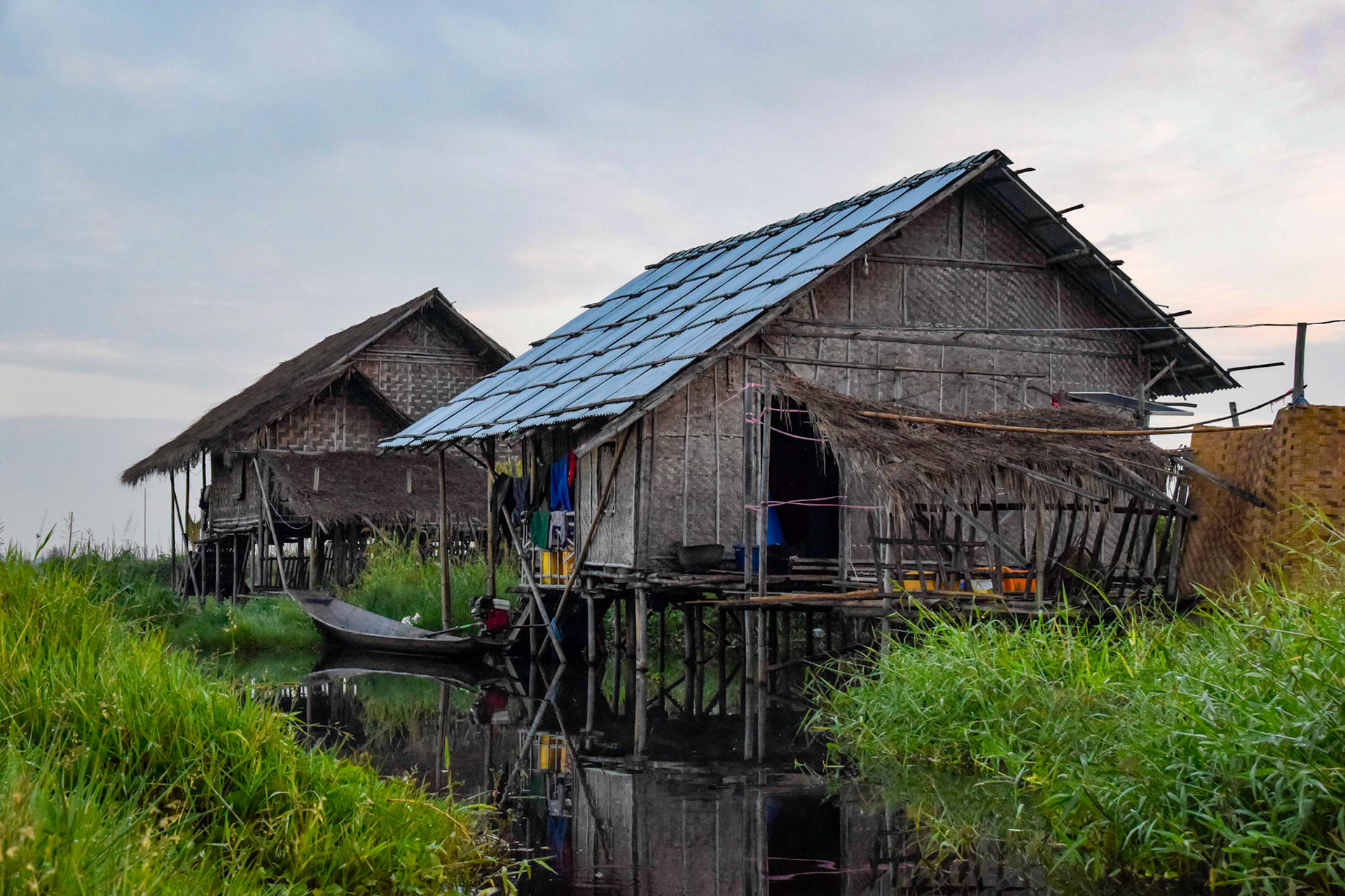 Village at dawn, Inle Lake