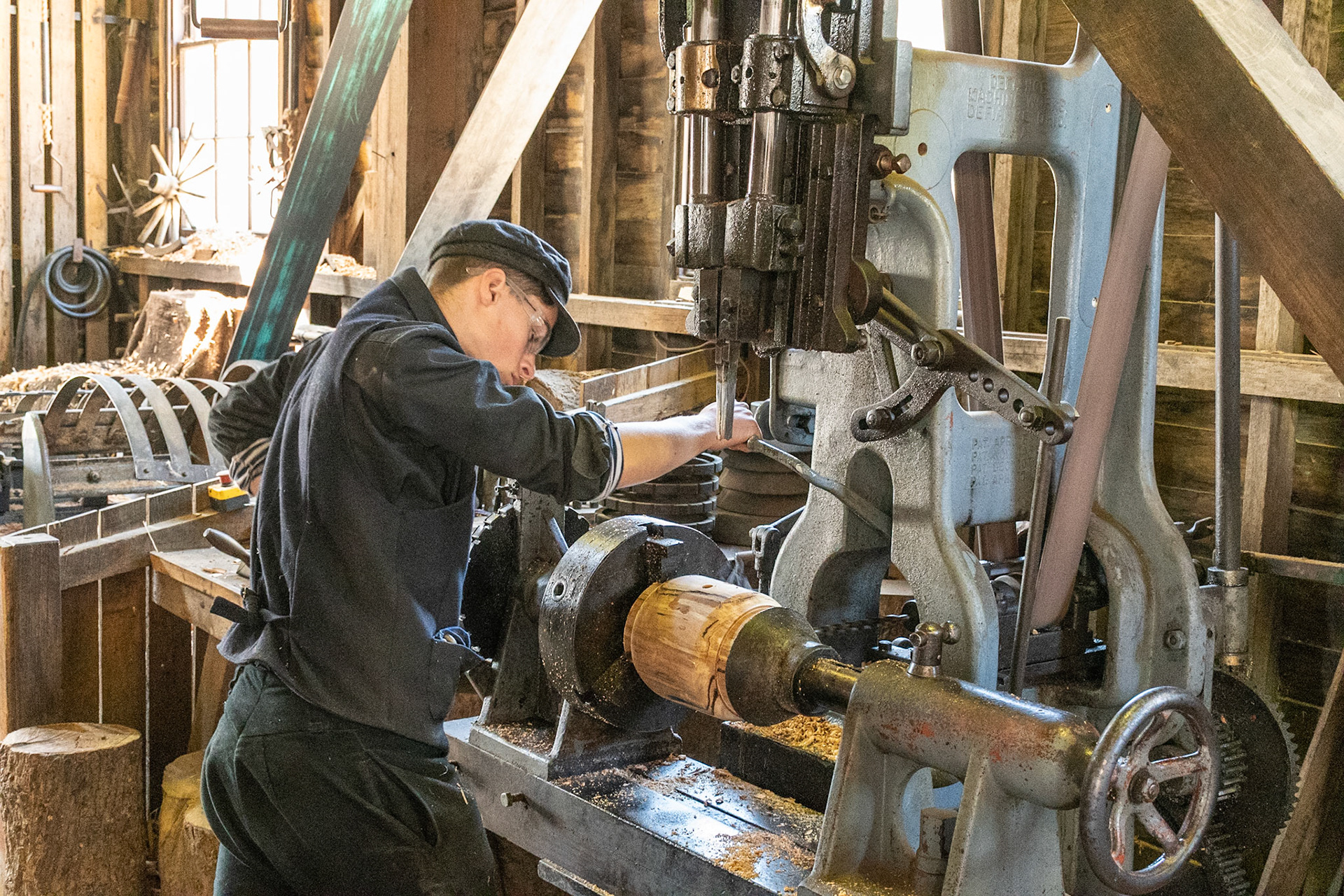 Man making cart wheel, Sovereign Hill, Australia