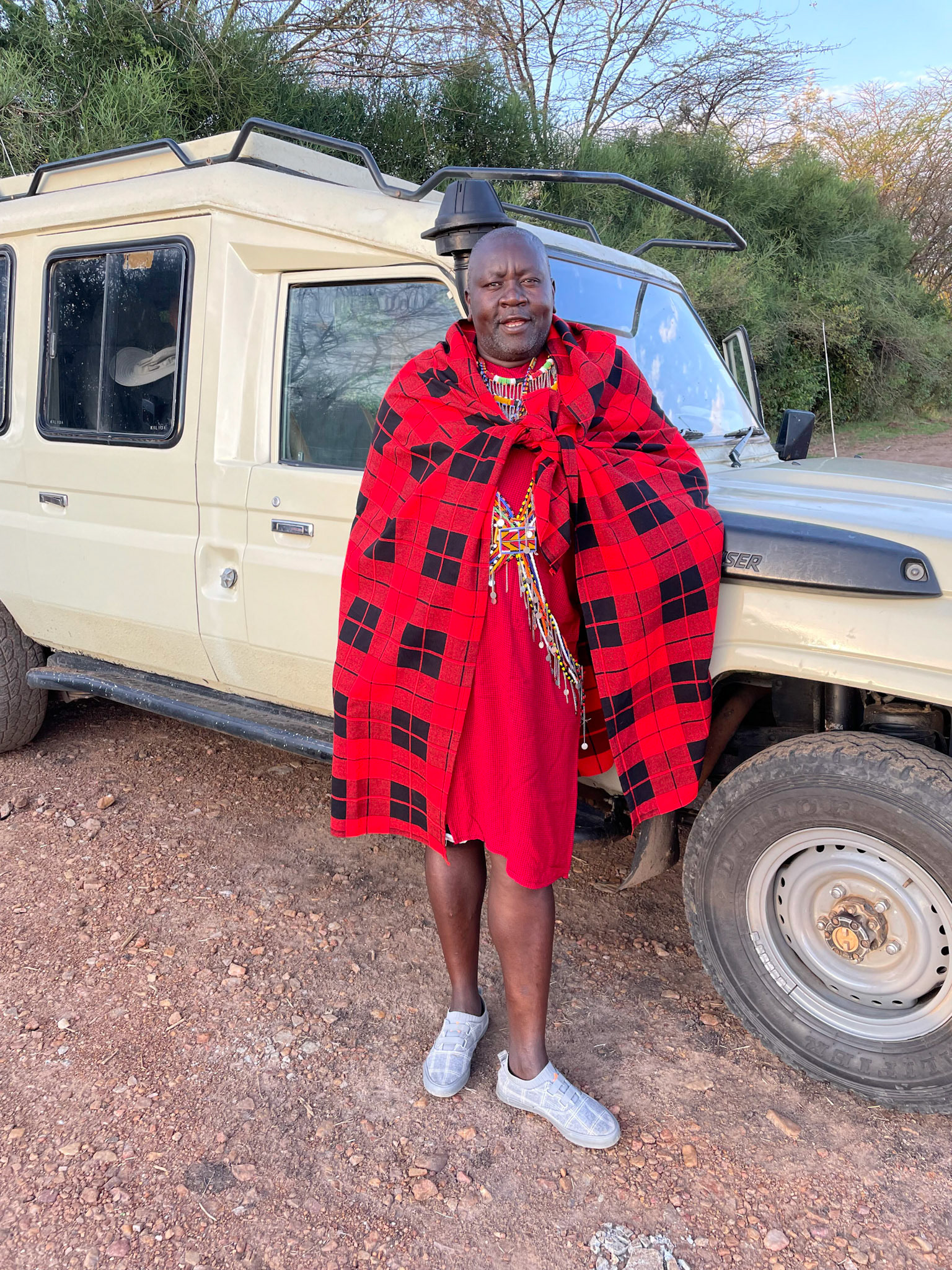Ole Maantu and his truck, Zebra Plains Camp, Maasai Mara, Kenya