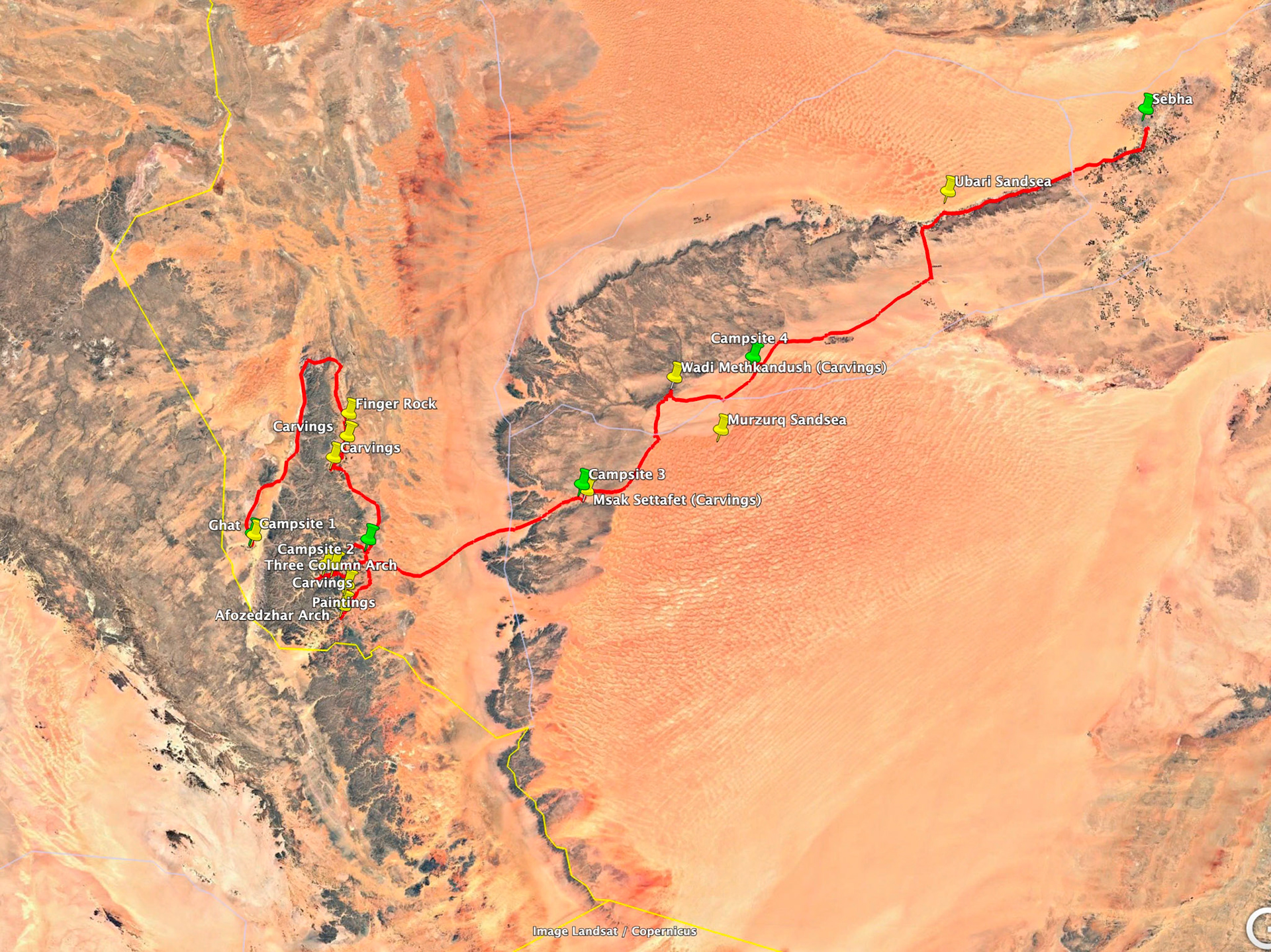 Map of Acacus Region
