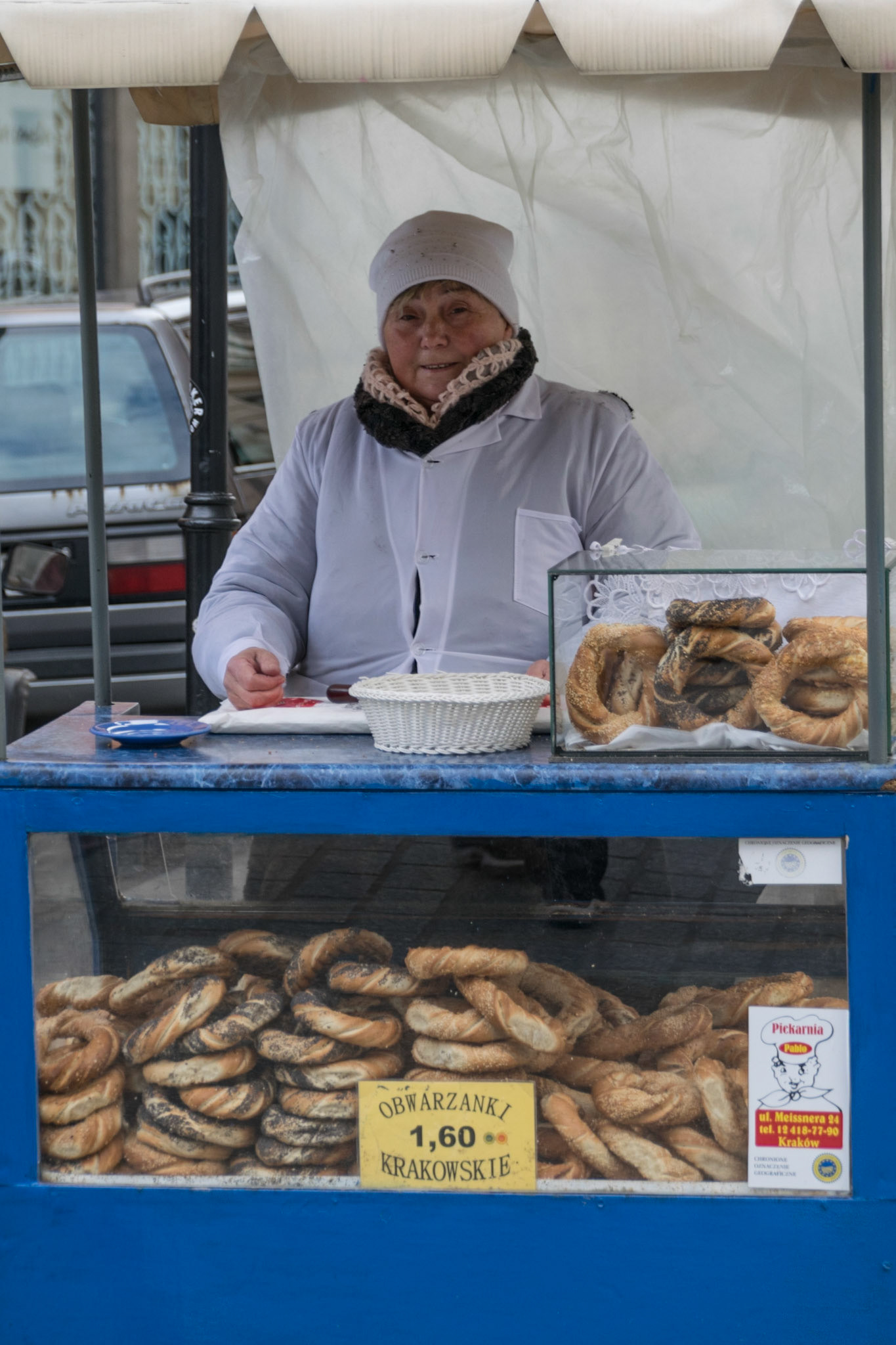 Bread seller, Krakow, Poland, 2017