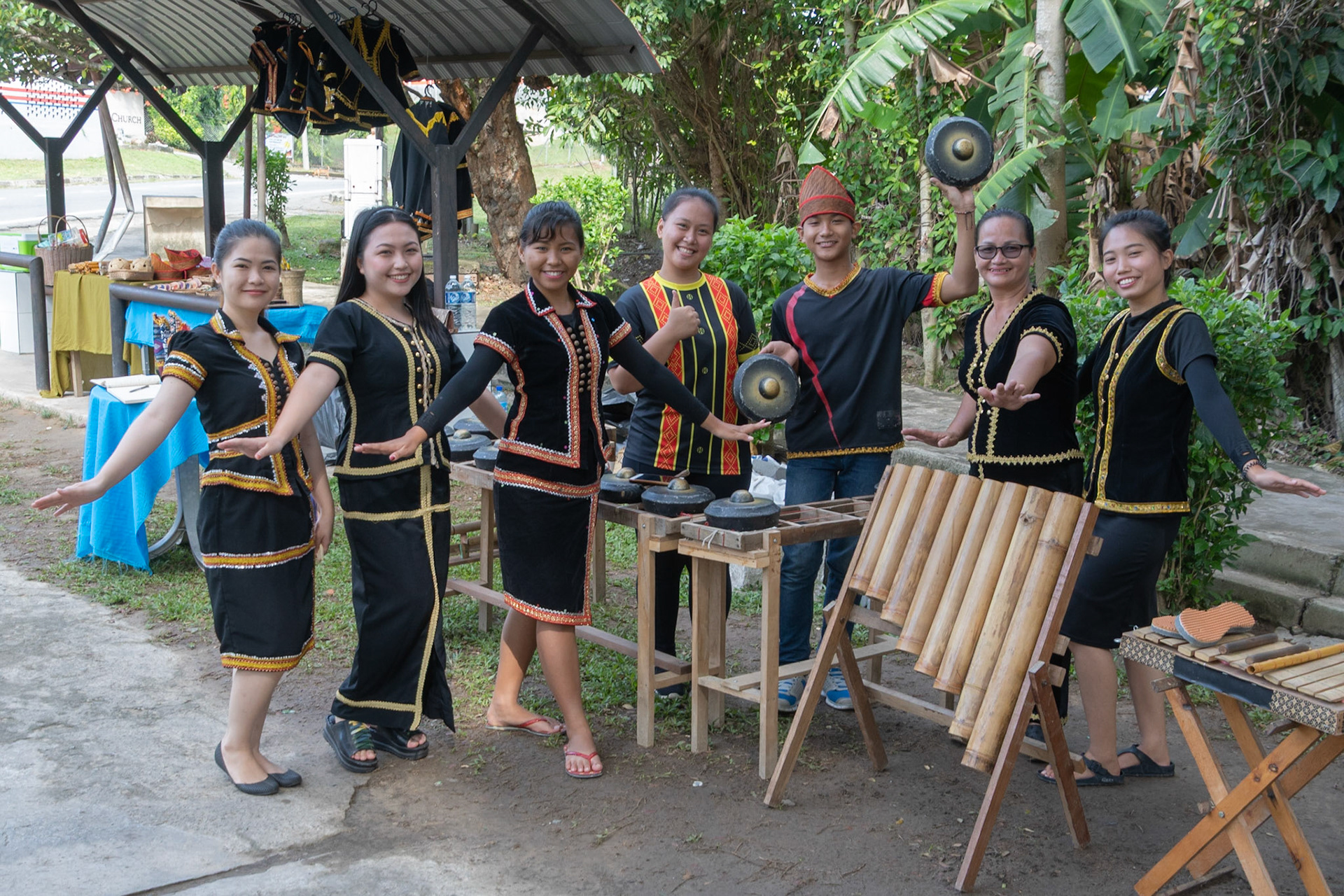 Kadazan musicians and dancers, Tamparuli, Malaysia