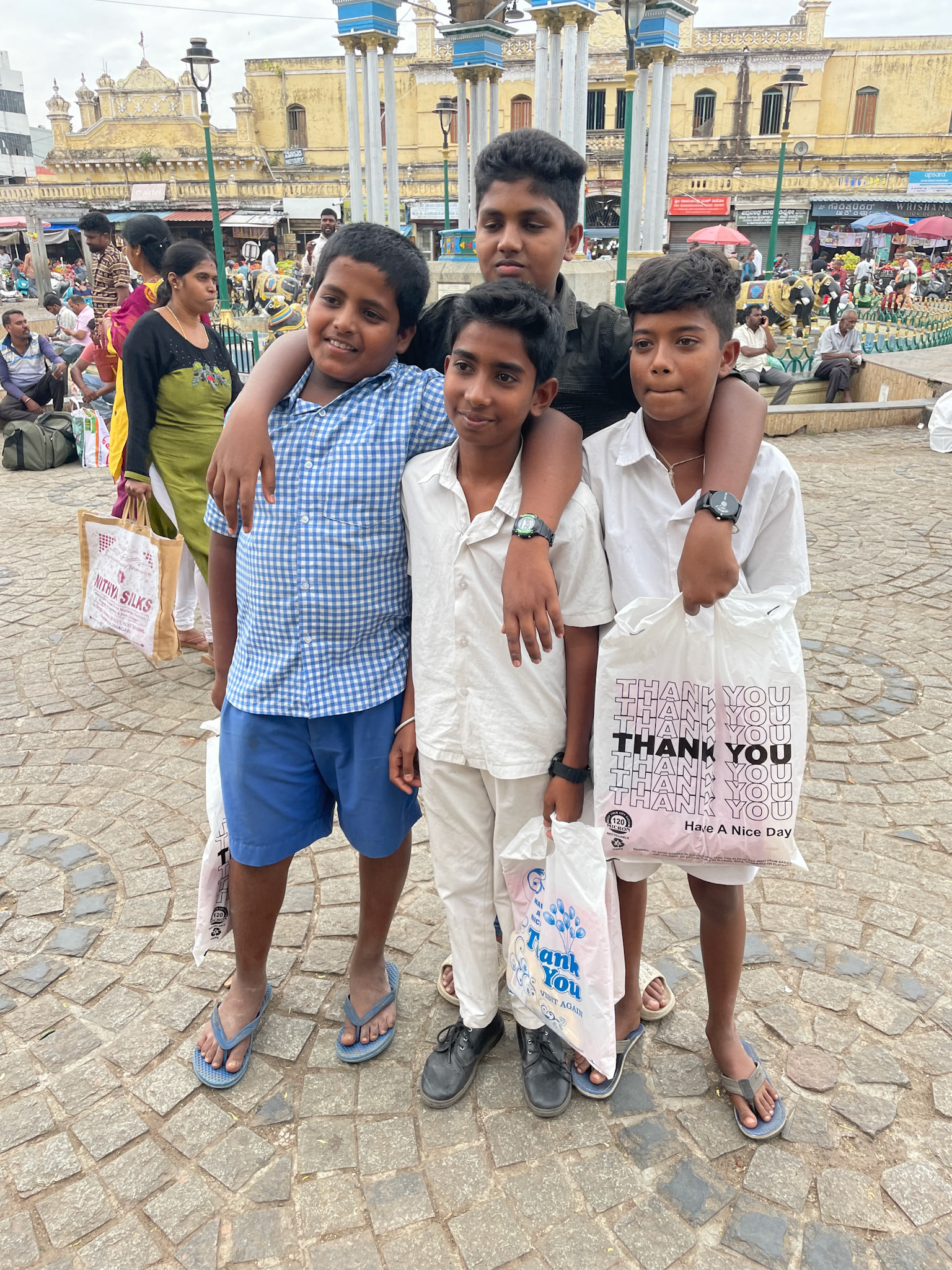 Young boys, Devaraja Market, Mysuru, India, 2024