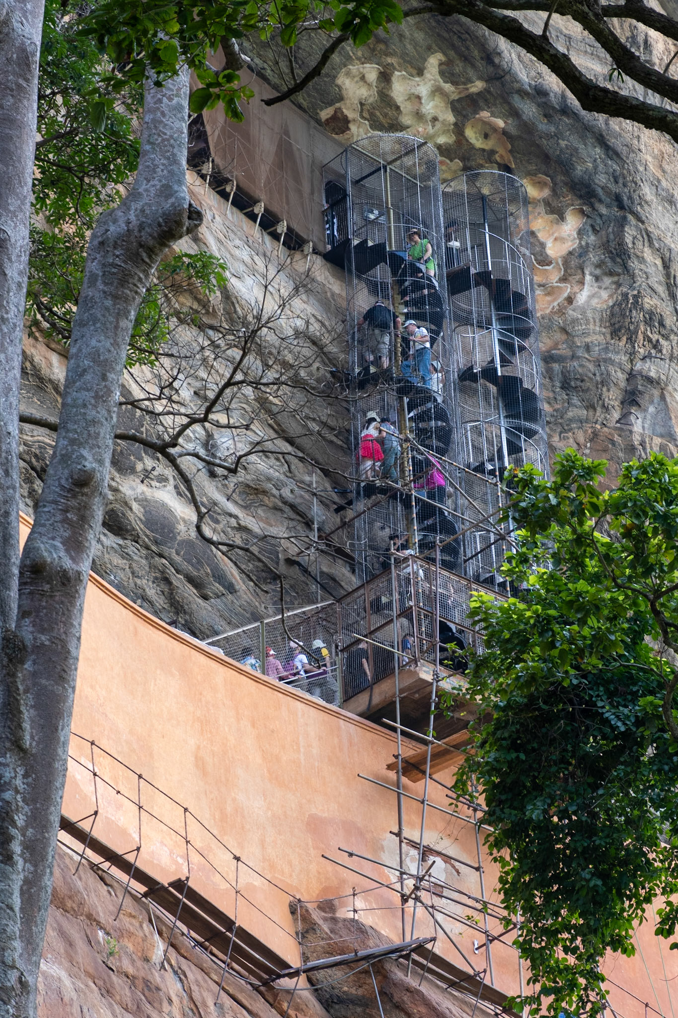 Spiral staircase to frescoes, Sigiriya