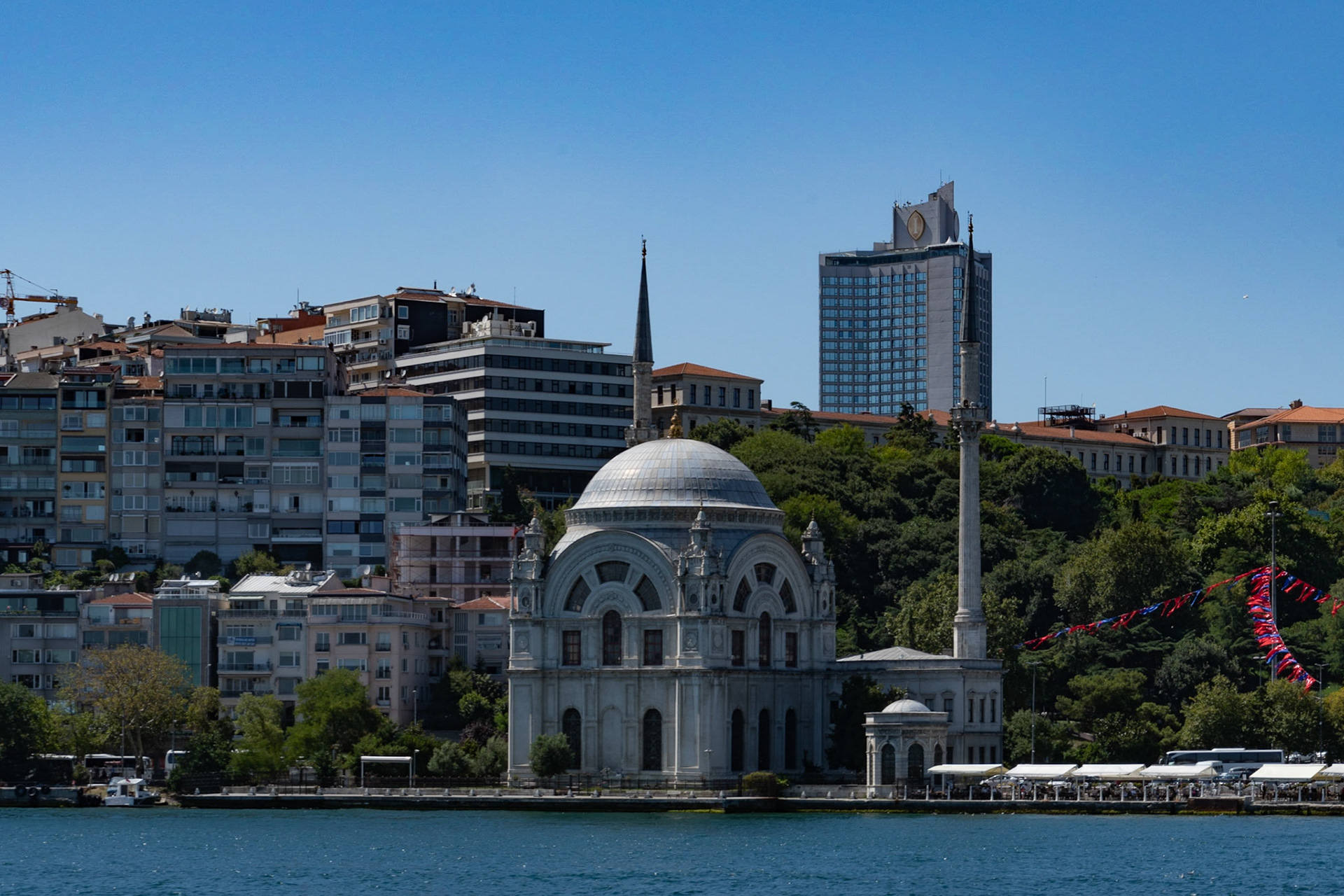Dolmabahce Mosque (C19th) from Bosphorous, Istanbul