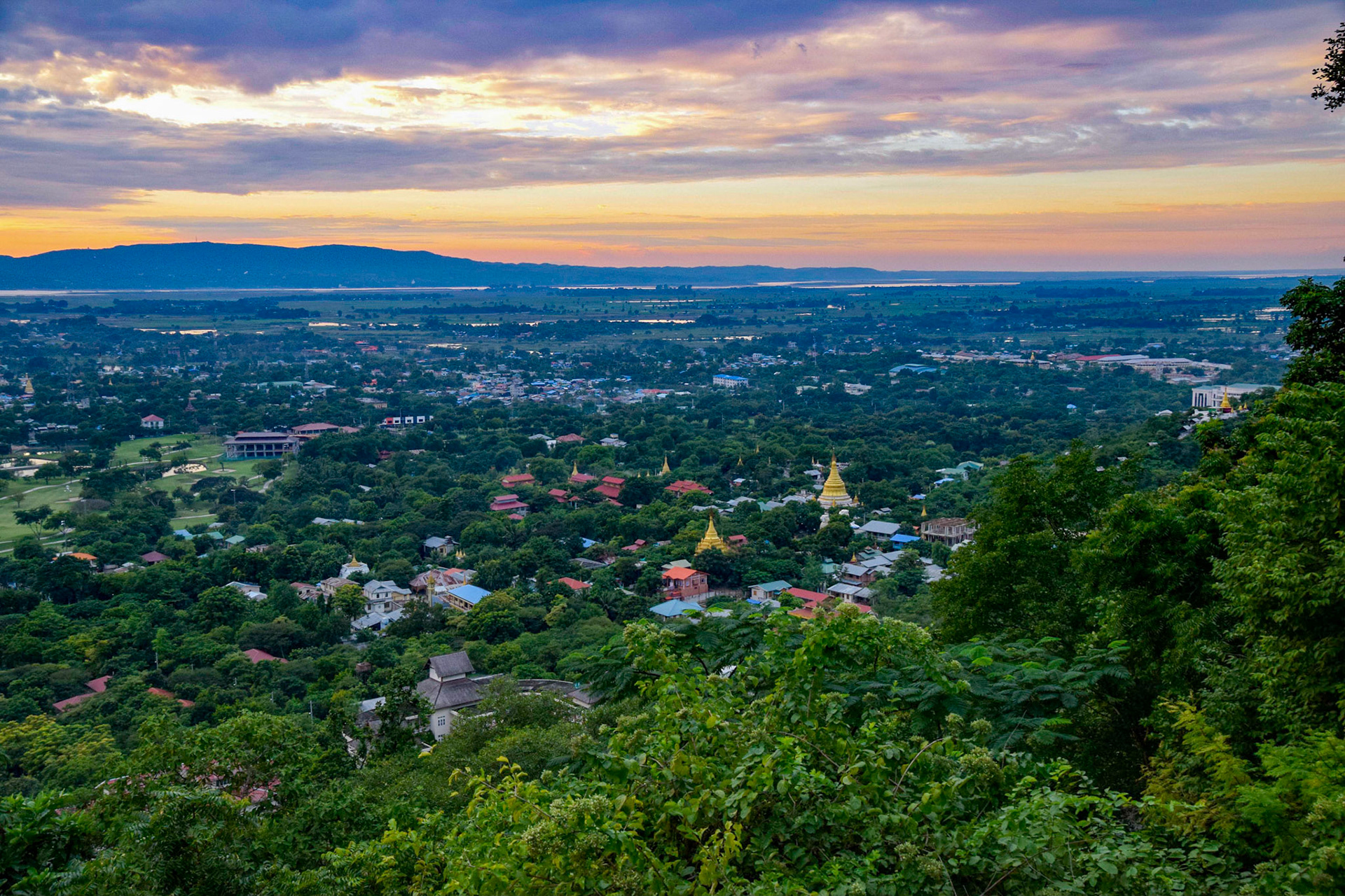 Sunset over Mandalay, Mandalay Hill, Myanmar