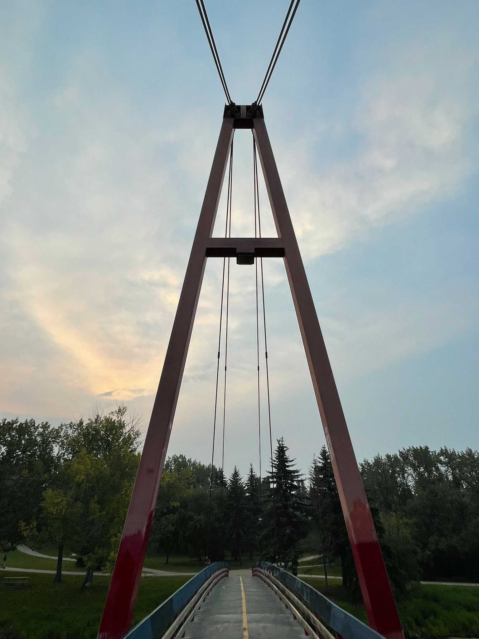 Suspension bridge, Sturgeon River, St Albert
