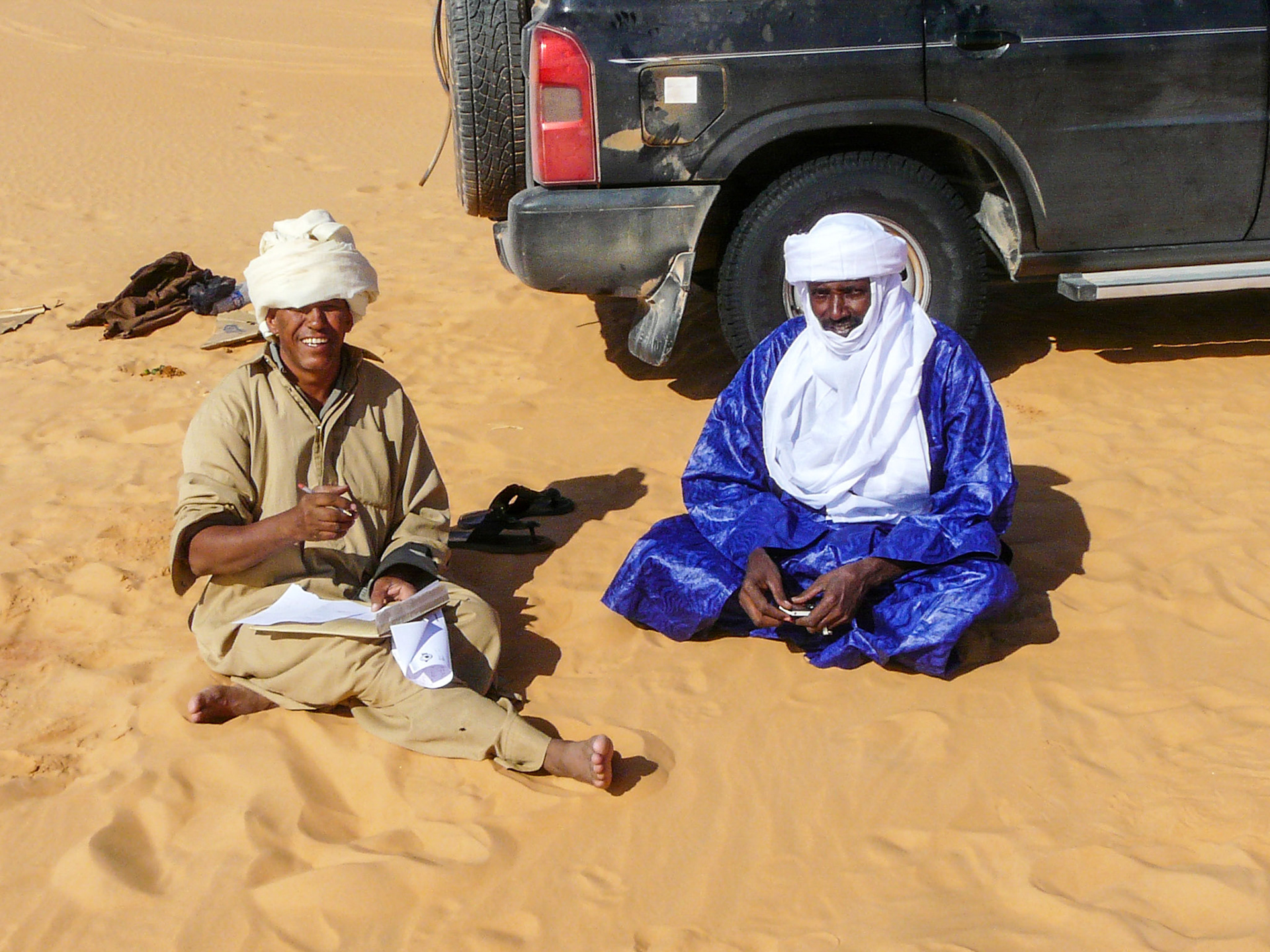 Ida (driver) and Ibrahim (guide and cook), Ubari, Libya, 2009