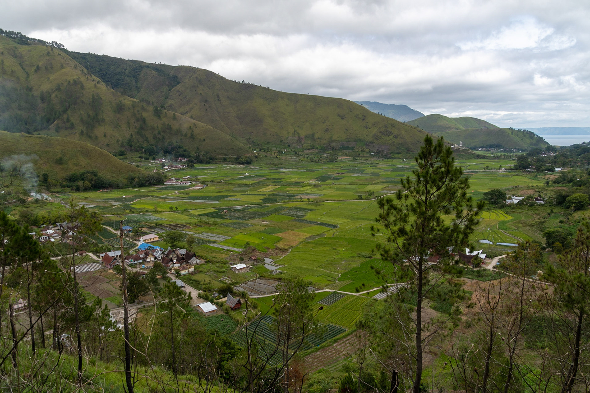 View over farms, Singkam