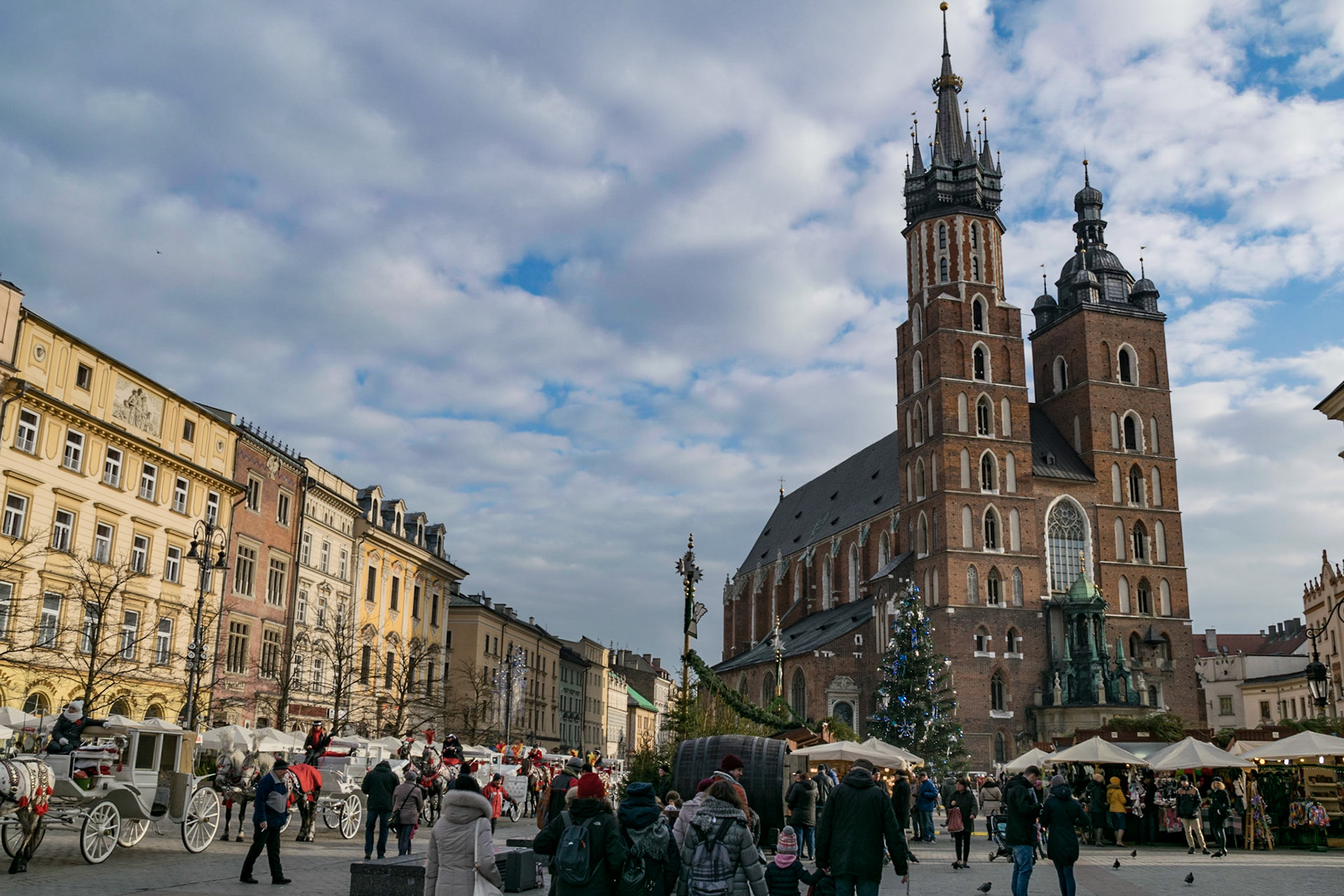 Market Square towards Church of St Mary, Krakow