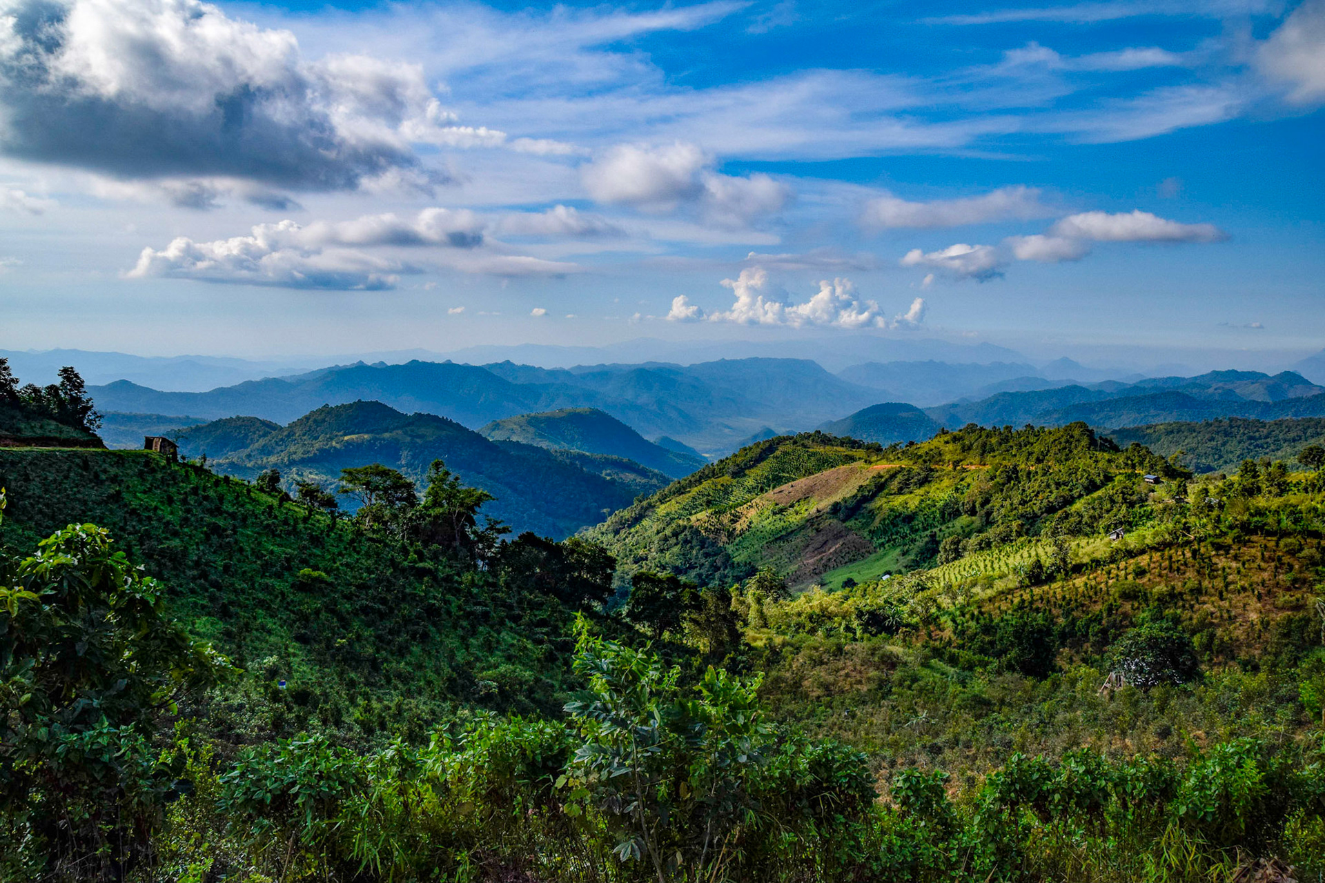 View over farms, Shan Hills