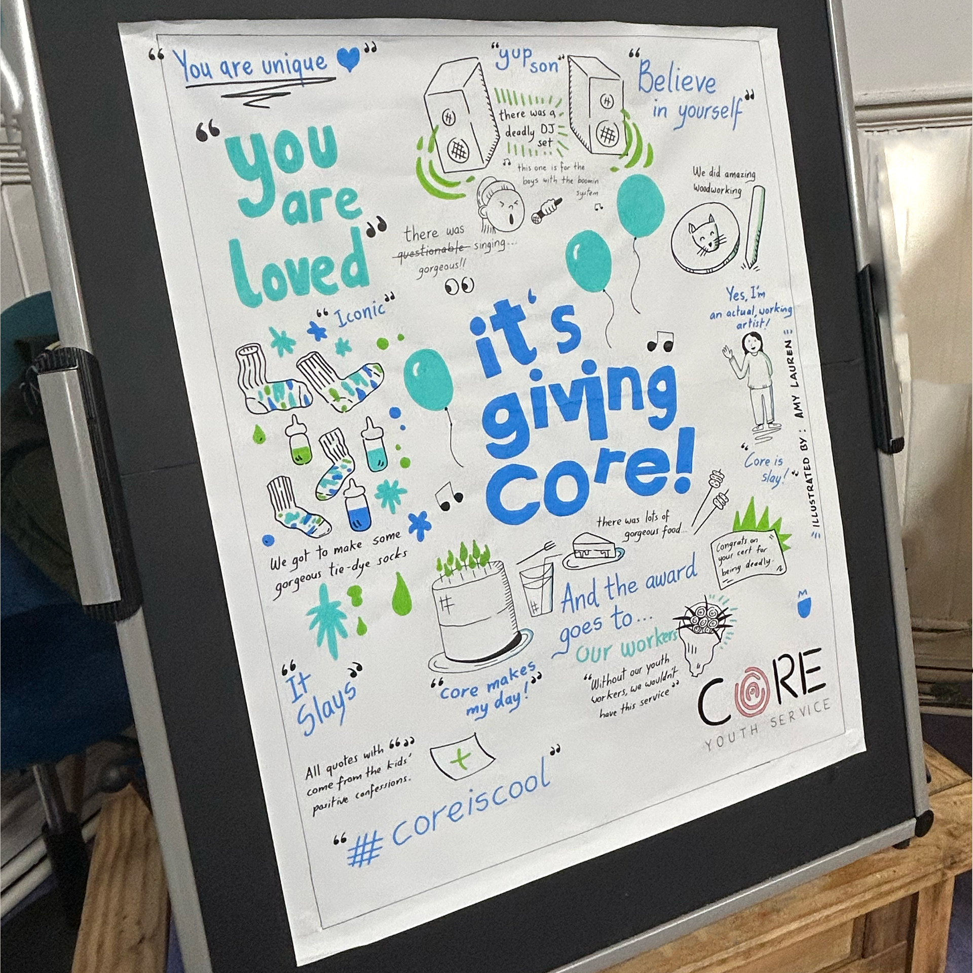 Paper session using my portable tabletop stand.