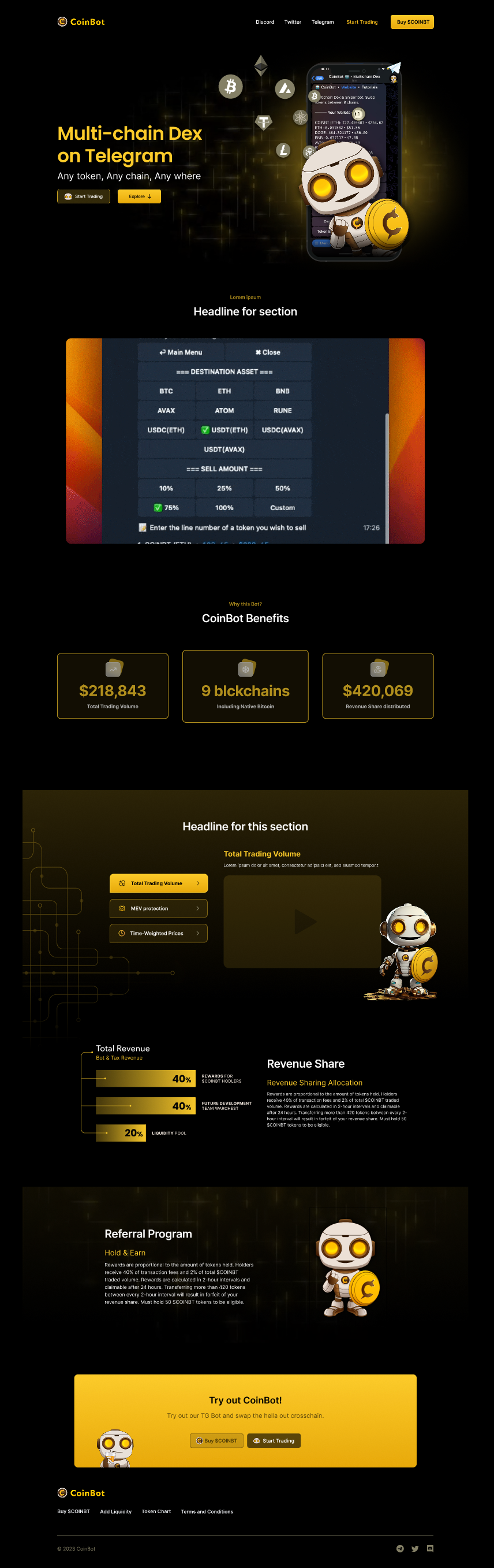 CoinBot Landingpage
