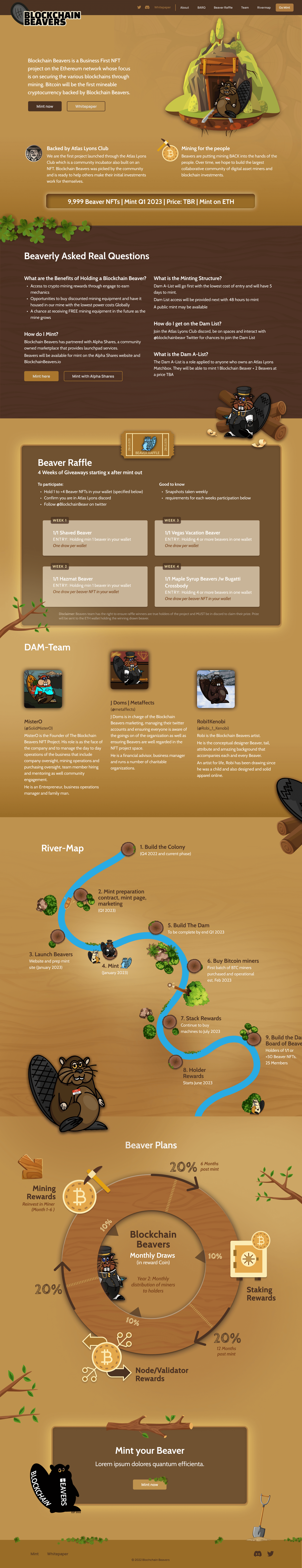 Blockchain Beavers Landingpage
