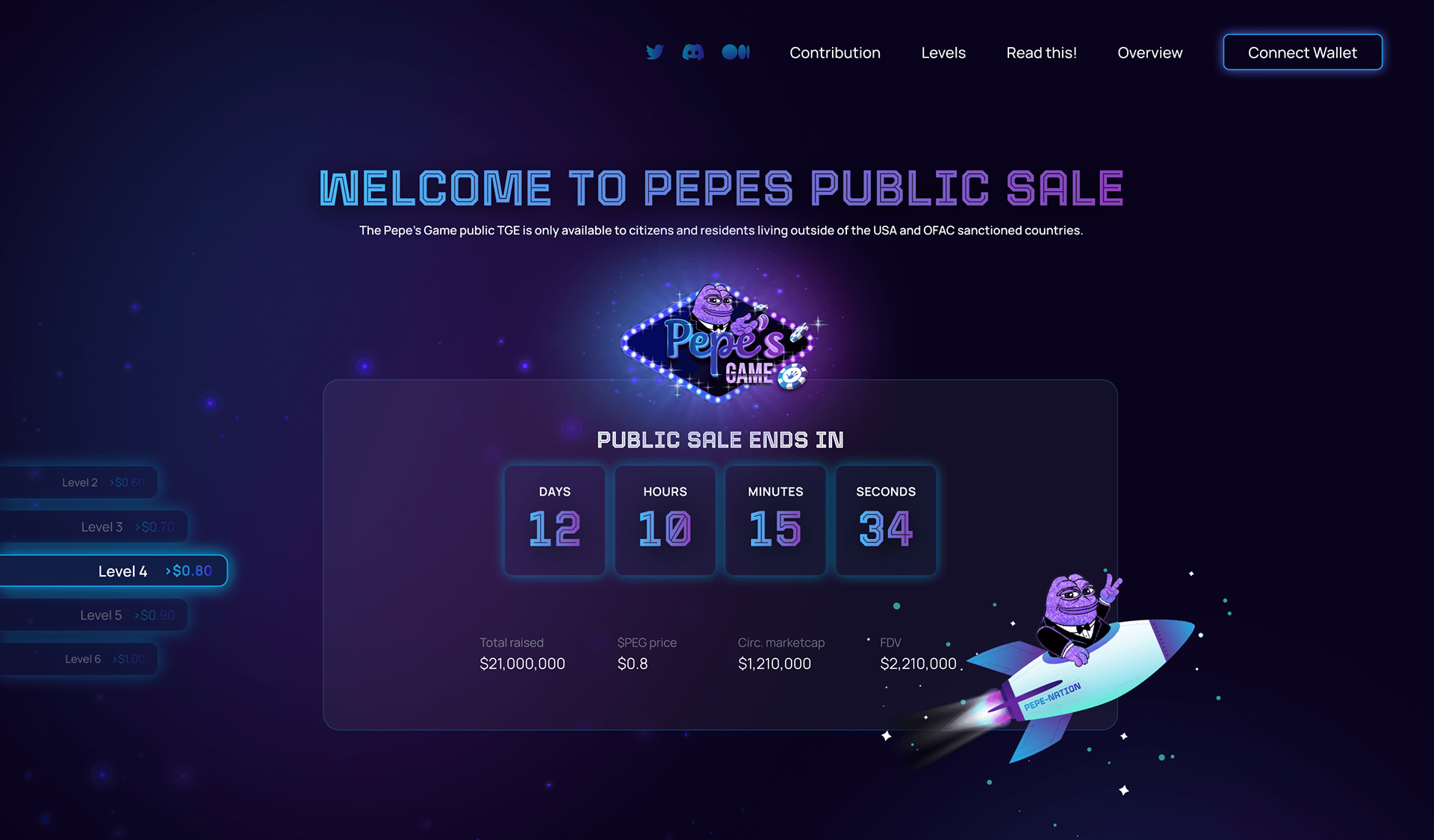 Pepe's Game Hero Launchpad