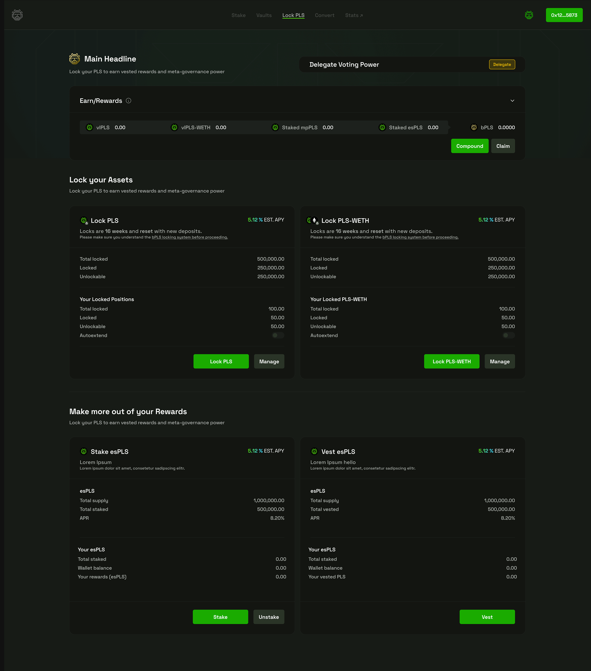 PLUTUS V2: Earn Lock, Stake, Vest