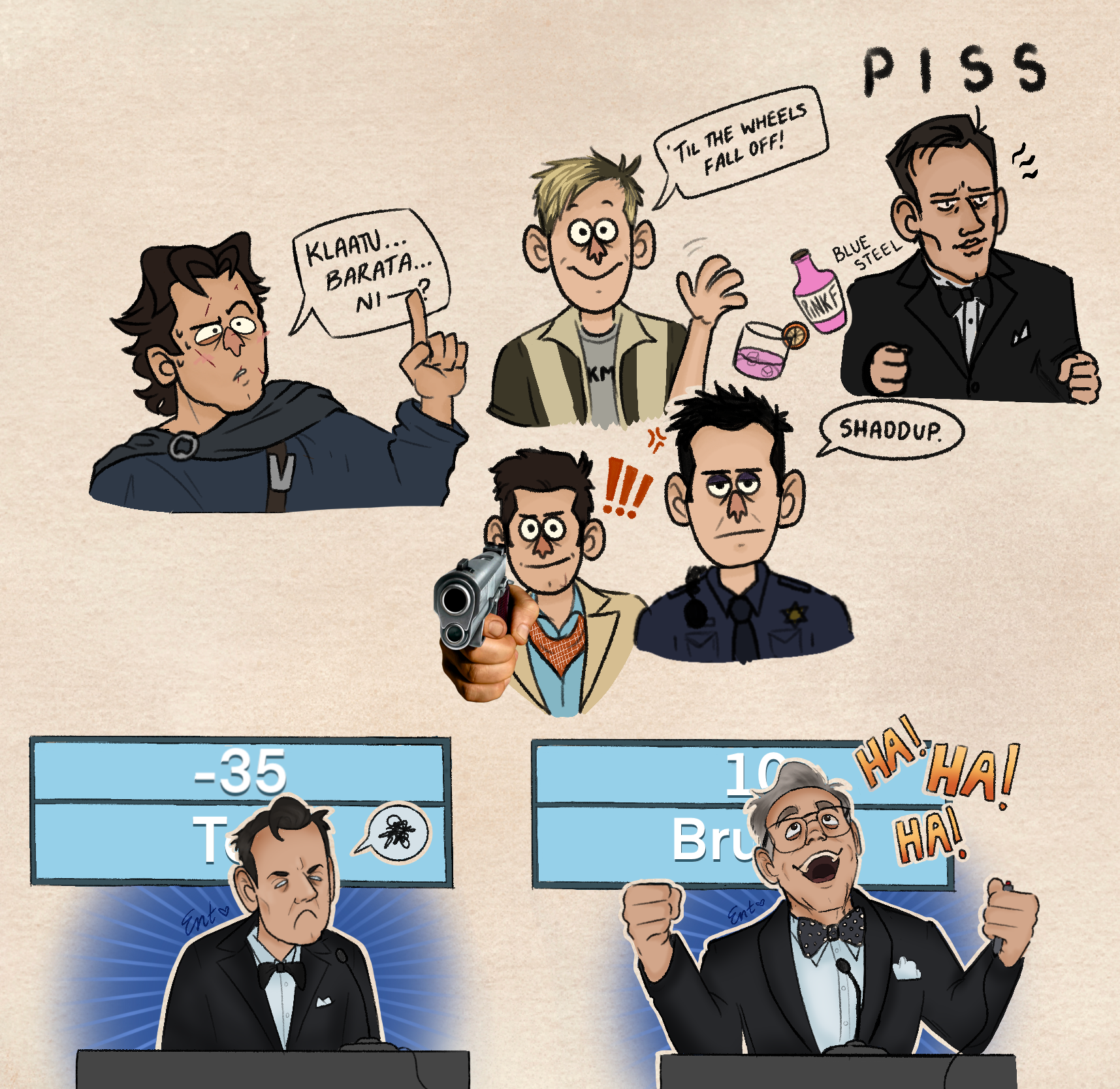 Ted Raimi and Bruce Campbell doodles