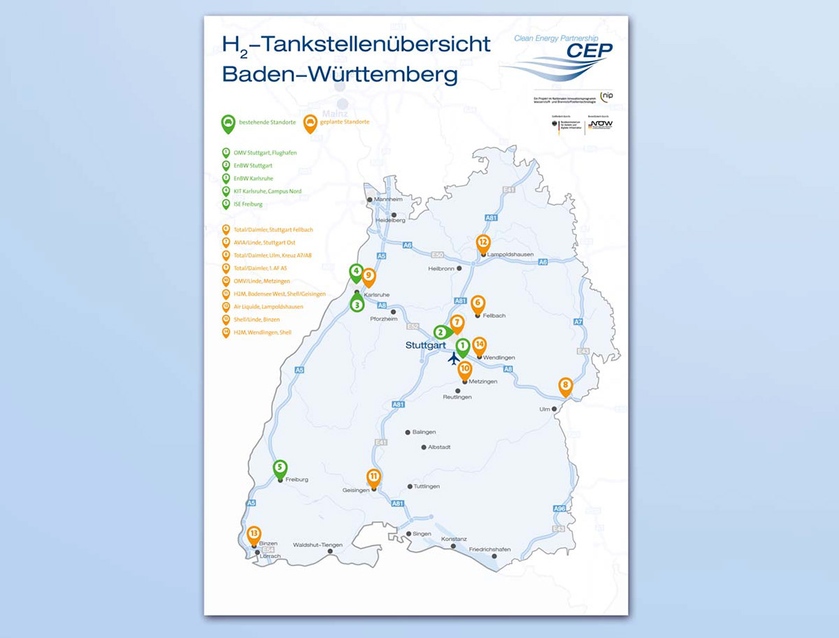 Clean Energy Partnership // Tankstellenkarte