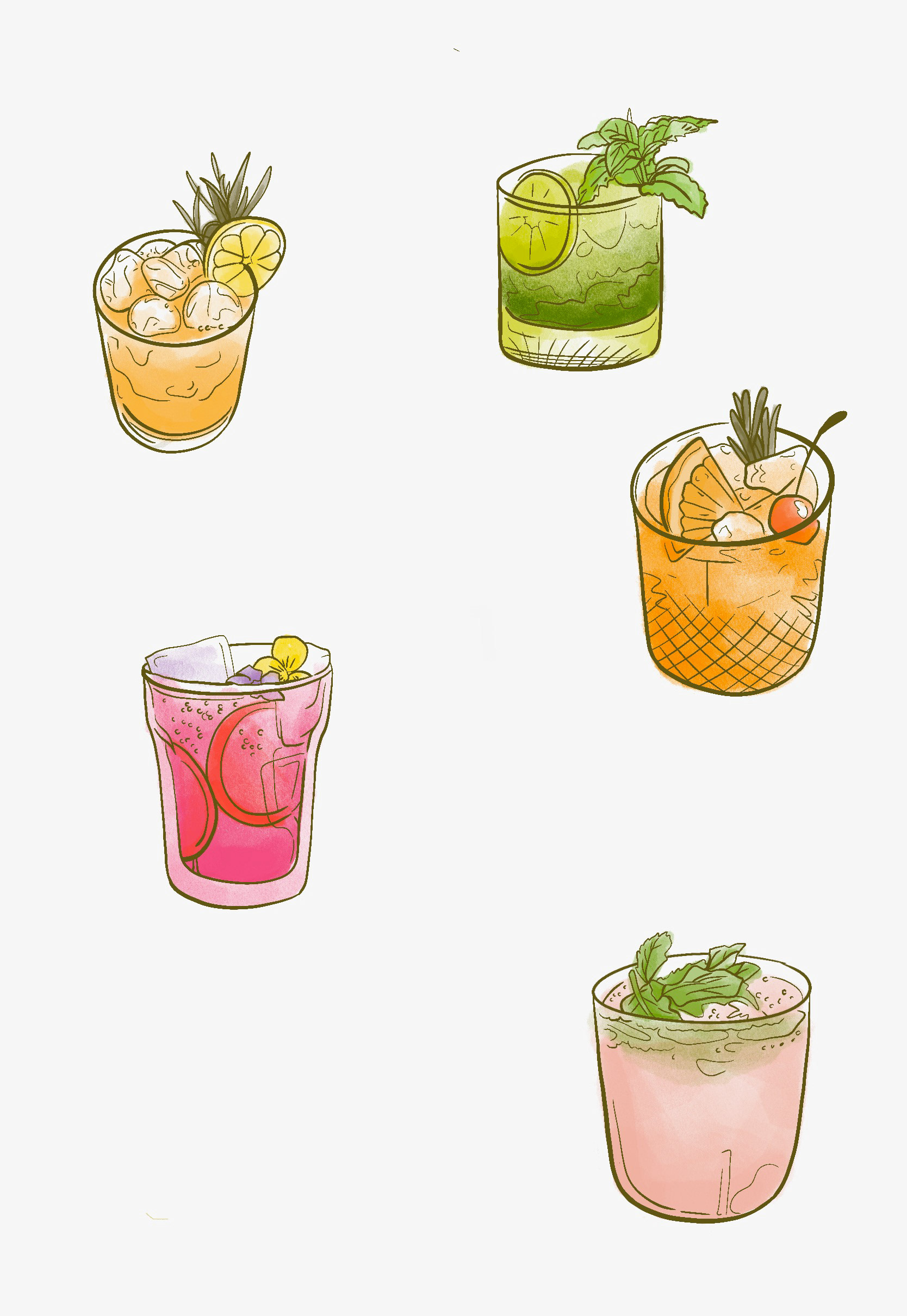 Cocktail illustrations