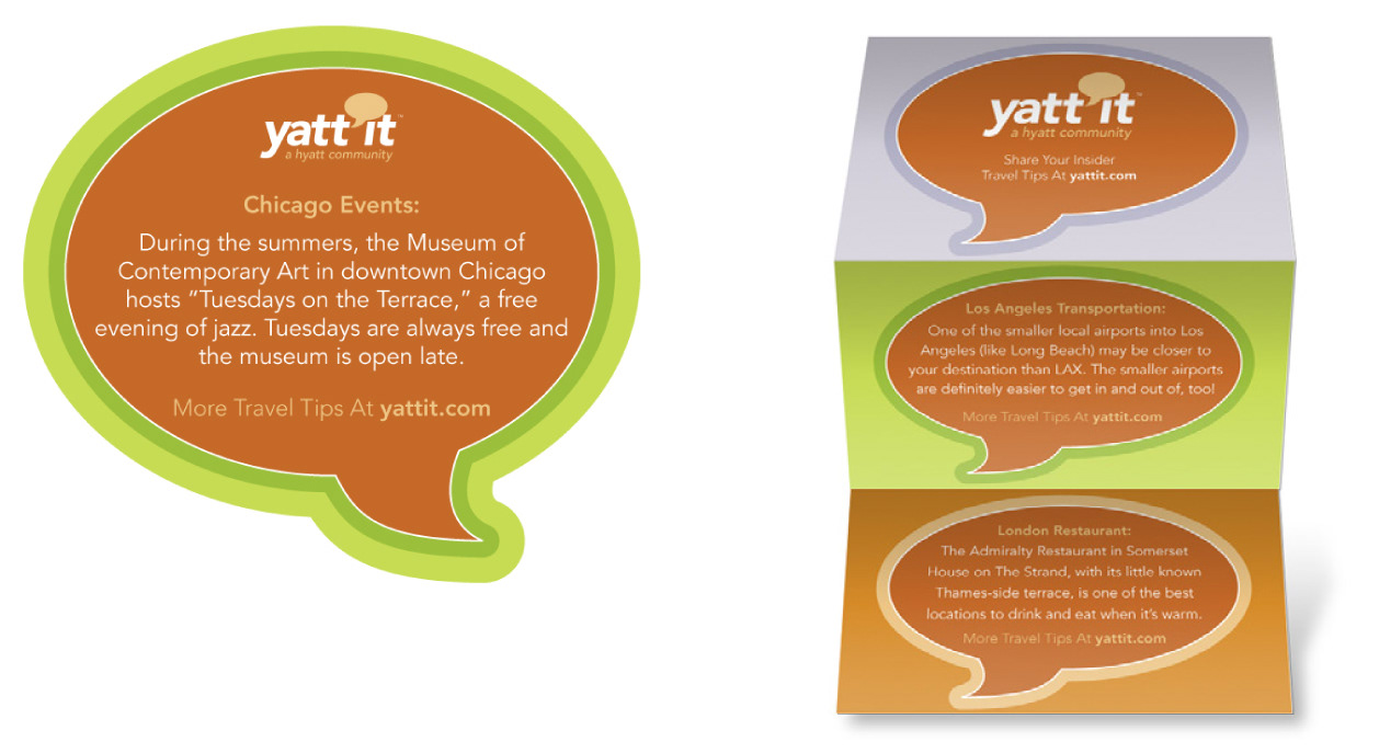 In room printed tip cards