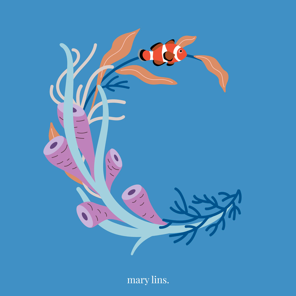 C for Coral, Clownfish