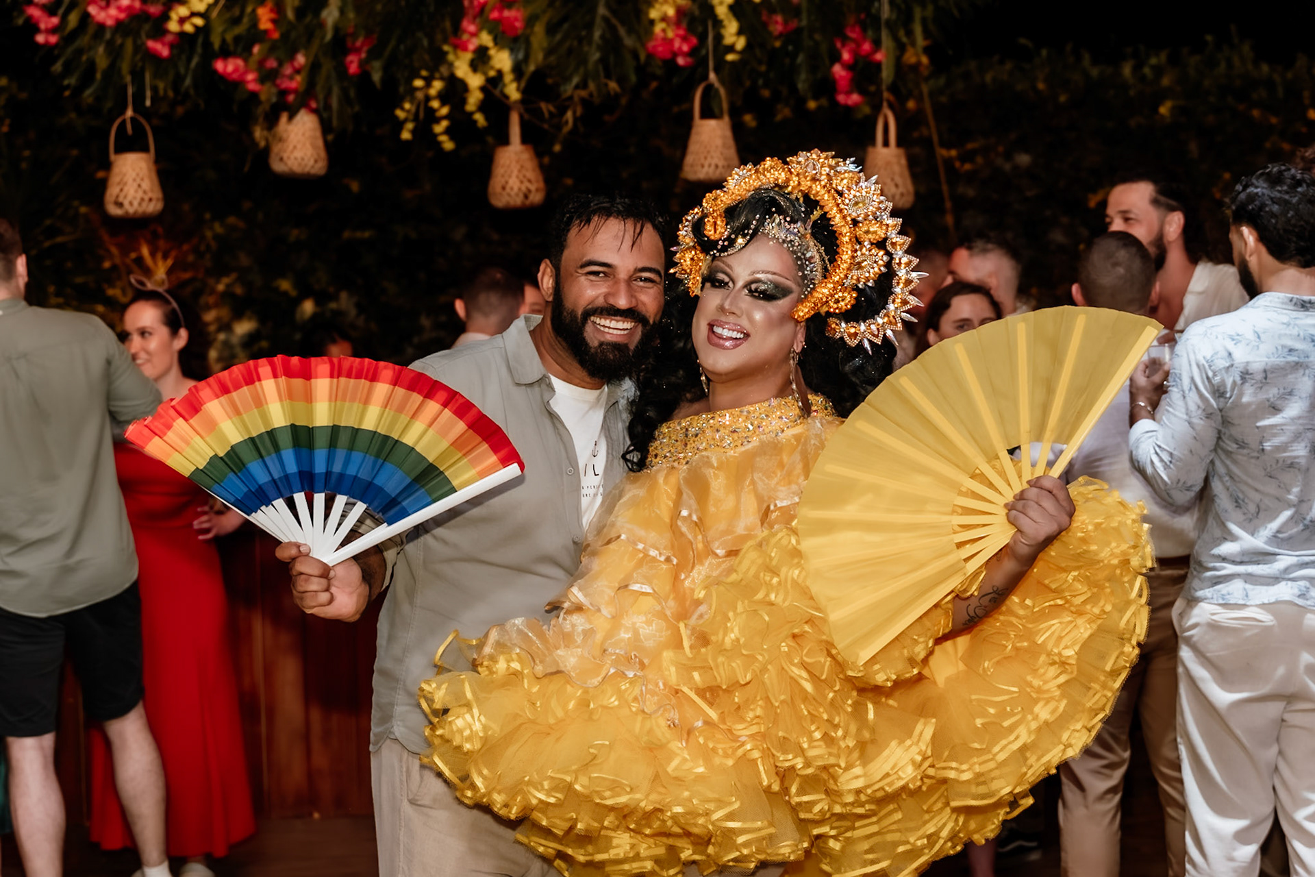 Aysha Pink Festa de Casamento gay em Trancoso Bahia