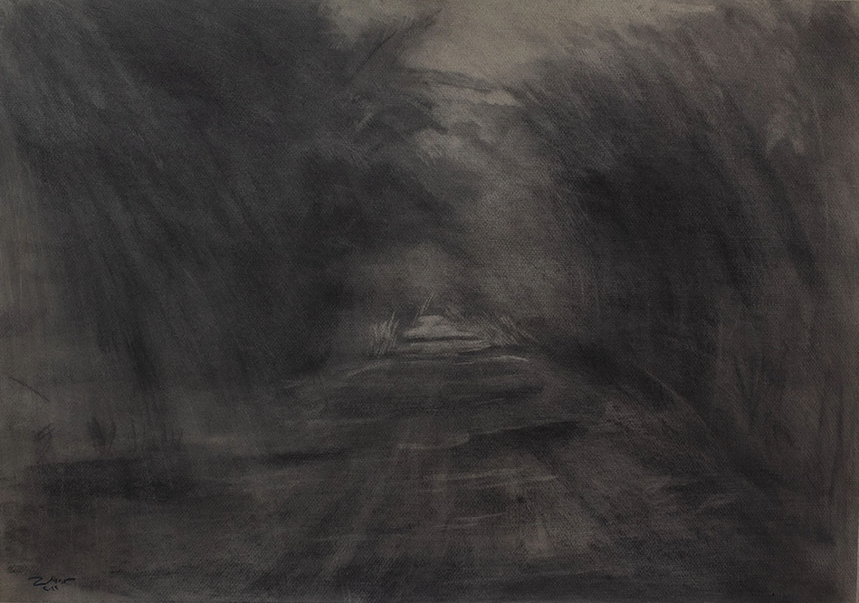 Charcoal on paper-From Edfo-Aswan