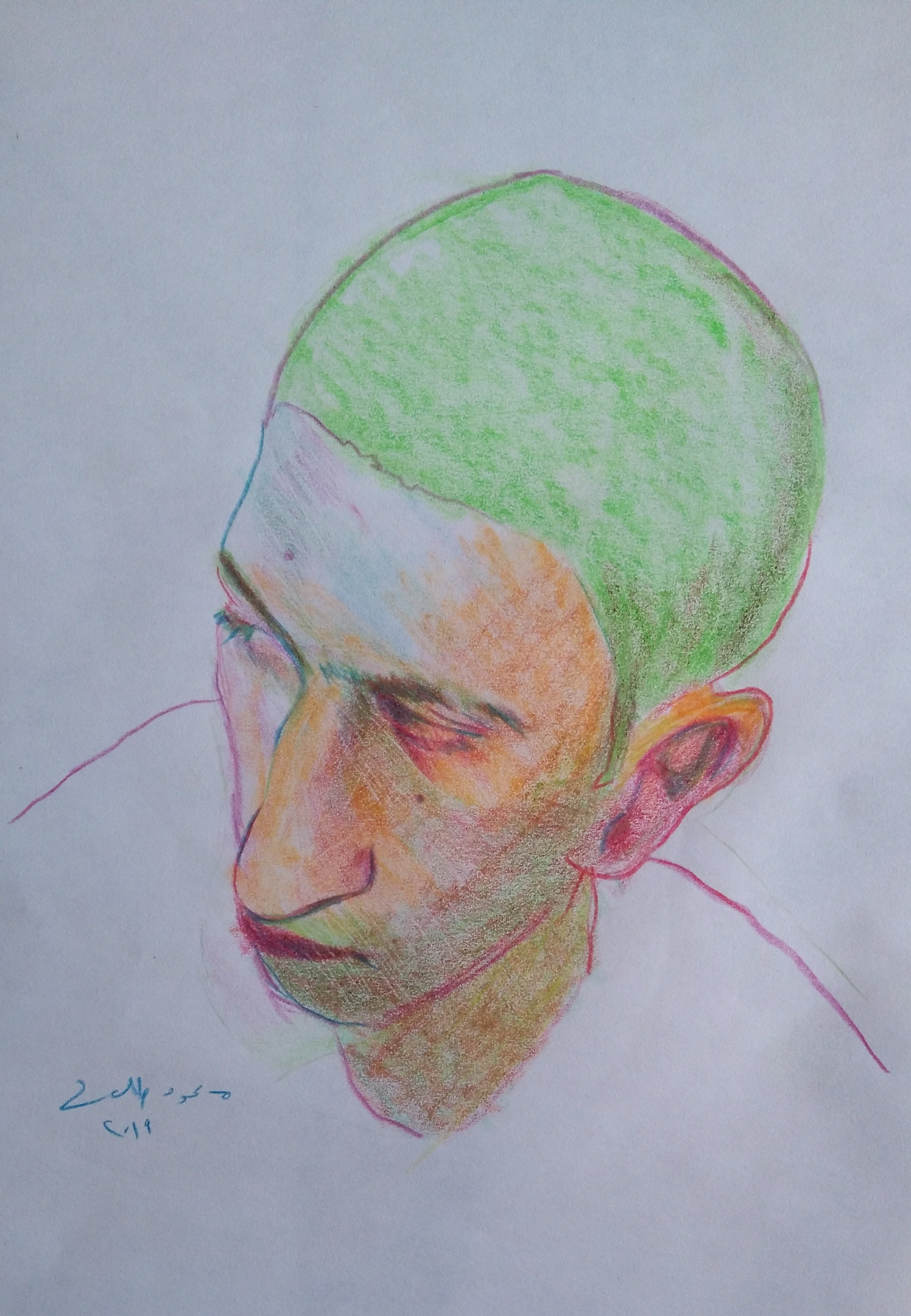 Colored pencil on paper