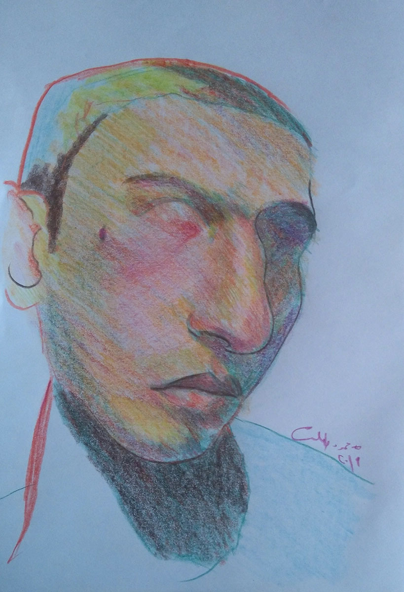 Colored pencil on paper
