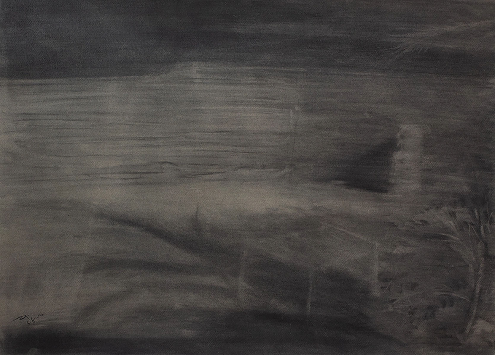 Charcoal on paper-From Edfo-Aswan